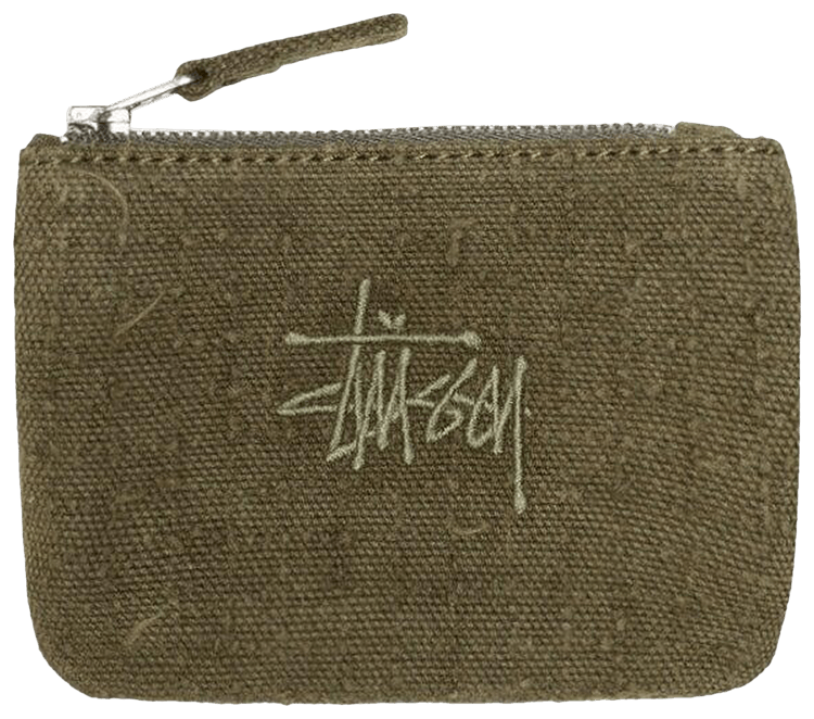 新品未使用 STUSSY NEEDLE PUNCH COIN POUCH 2024 STUSSY as seen on Rodeo Drive & NYC needle punch side