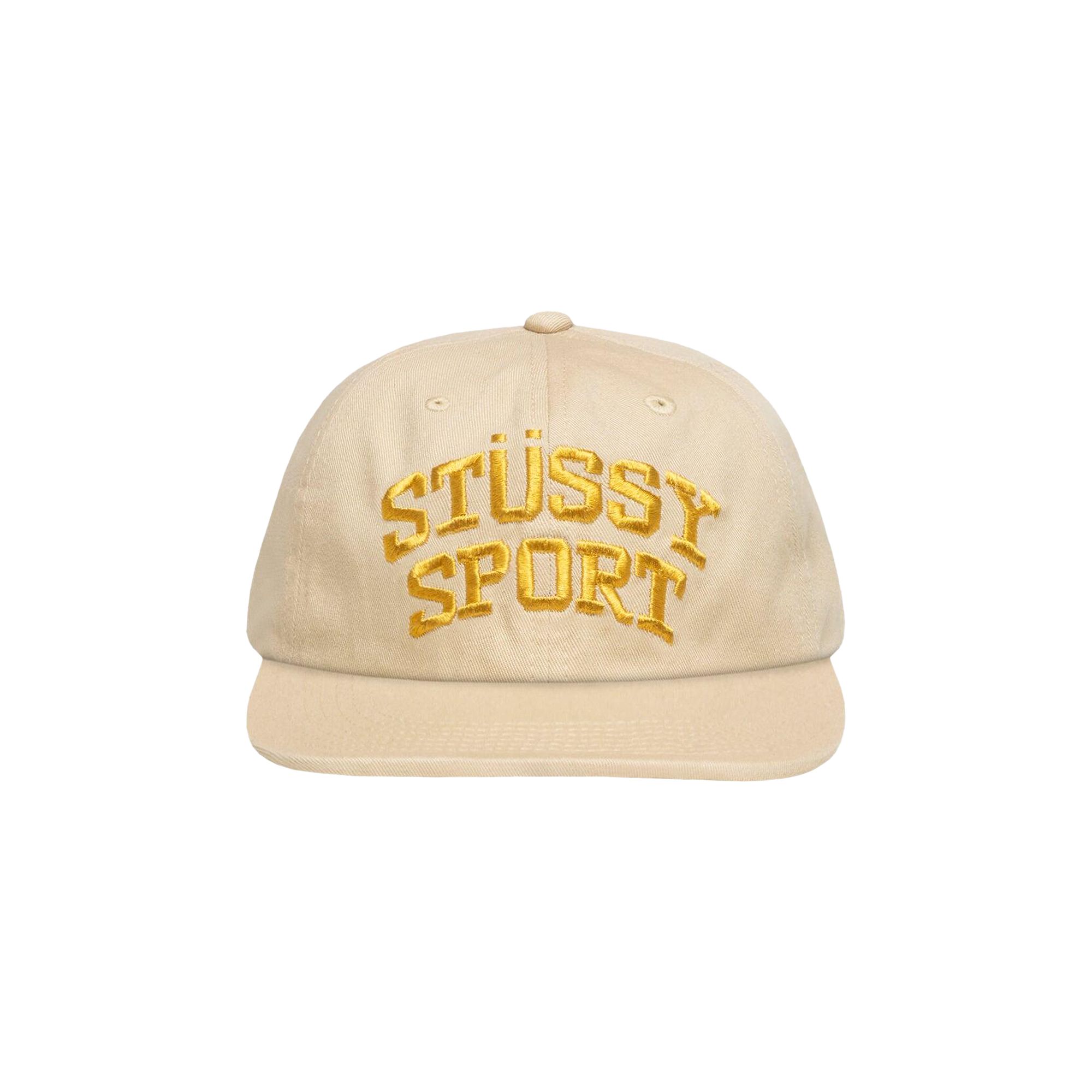 Click to view more detailed imagery on our partner's website Pre-owned Stussy Mid Depth Sport Snapback 'natural/gold' In Cream