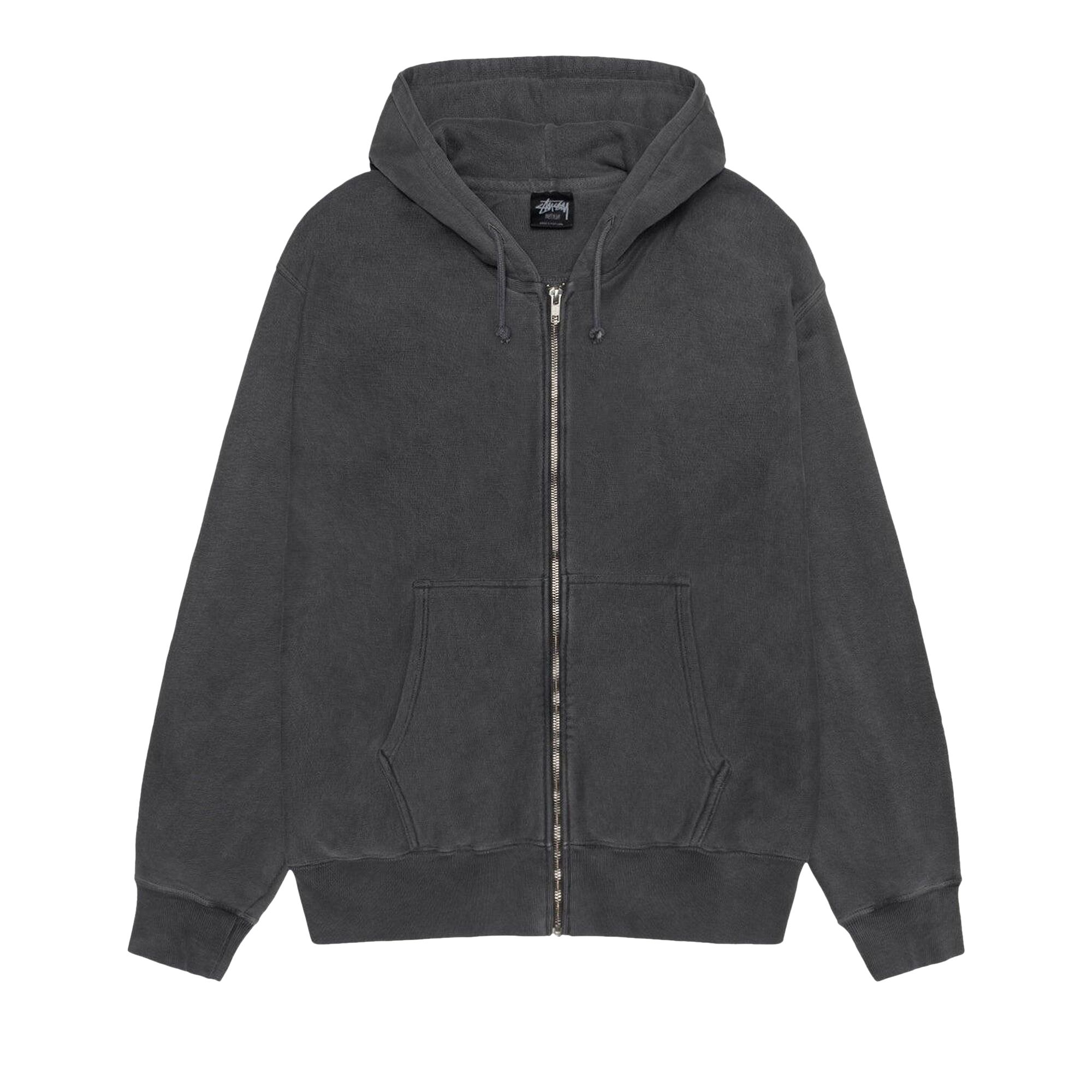 Stussy Pigment Dyed Buana Zip Hoodie 'Black' | Men's Size L