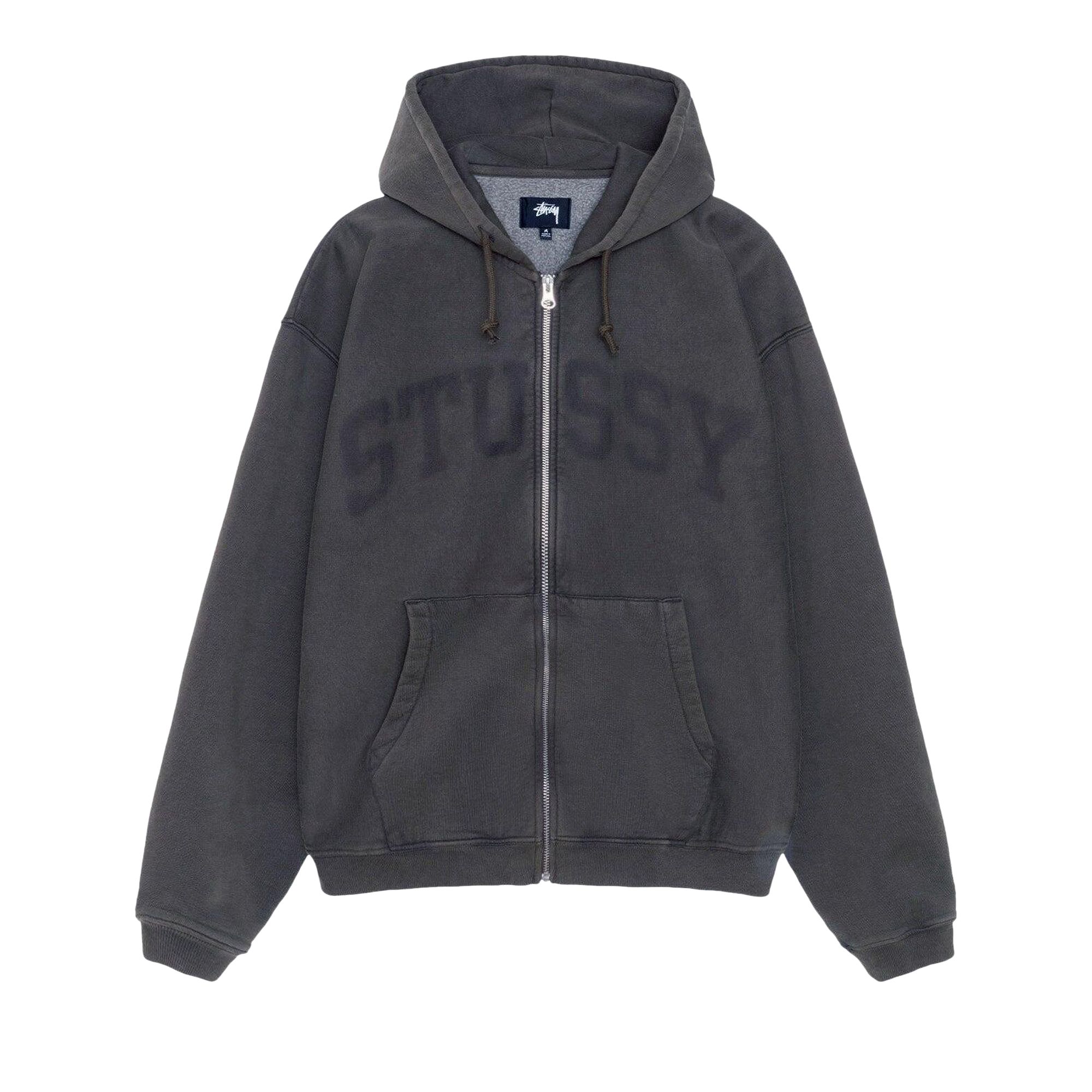 Stussy Faded Graphic Zip Hoodie 'Washed Black' | Men's Size S
