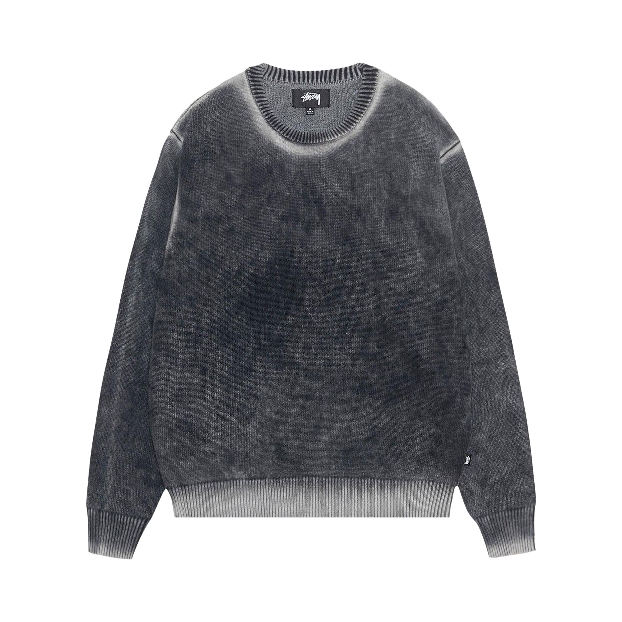 Pre-owned Stussy Faded Knit Crew 'black' | Men's Size L