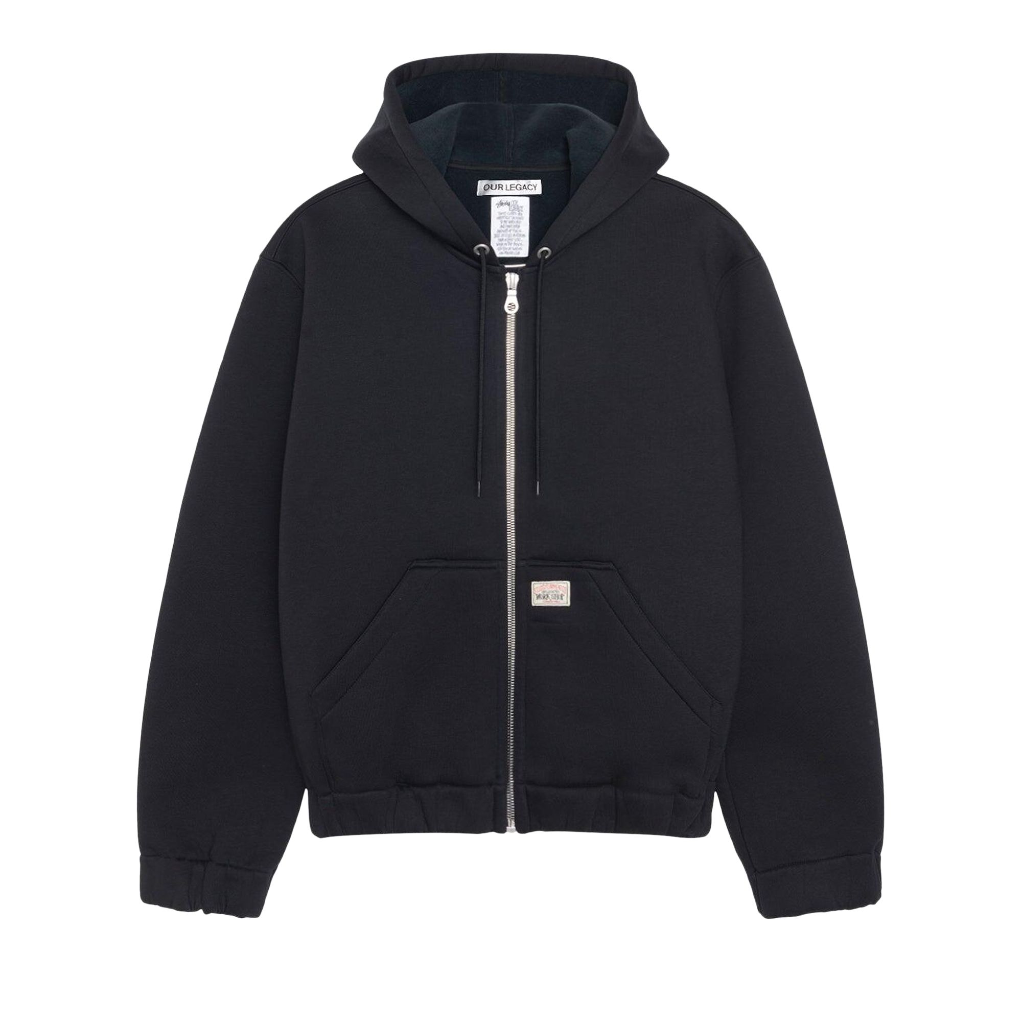 Pre-owned Stussy X Our Legacy Work Shop Scuba Zip Hoodie 'black' | Men's Size Xl