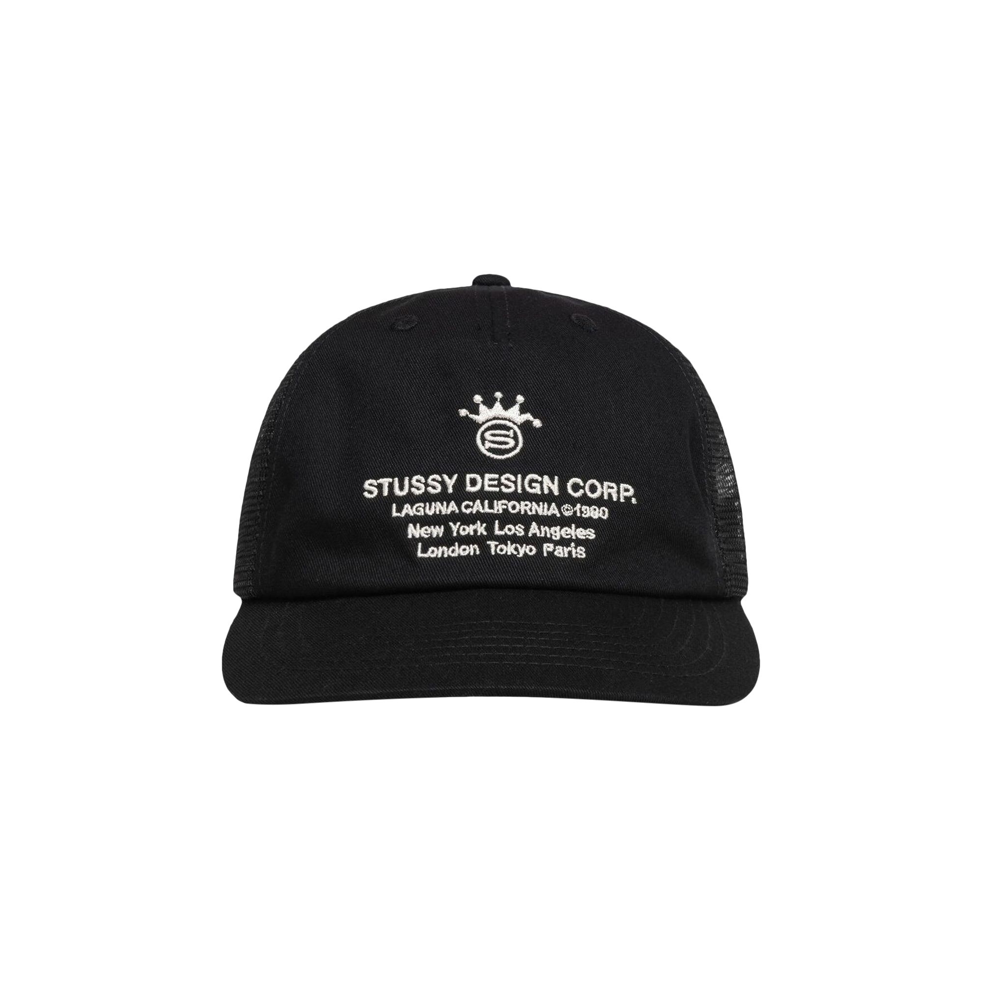 Pre-owned Stussy Low Profile Design Corp Trucker Snapback 'black'