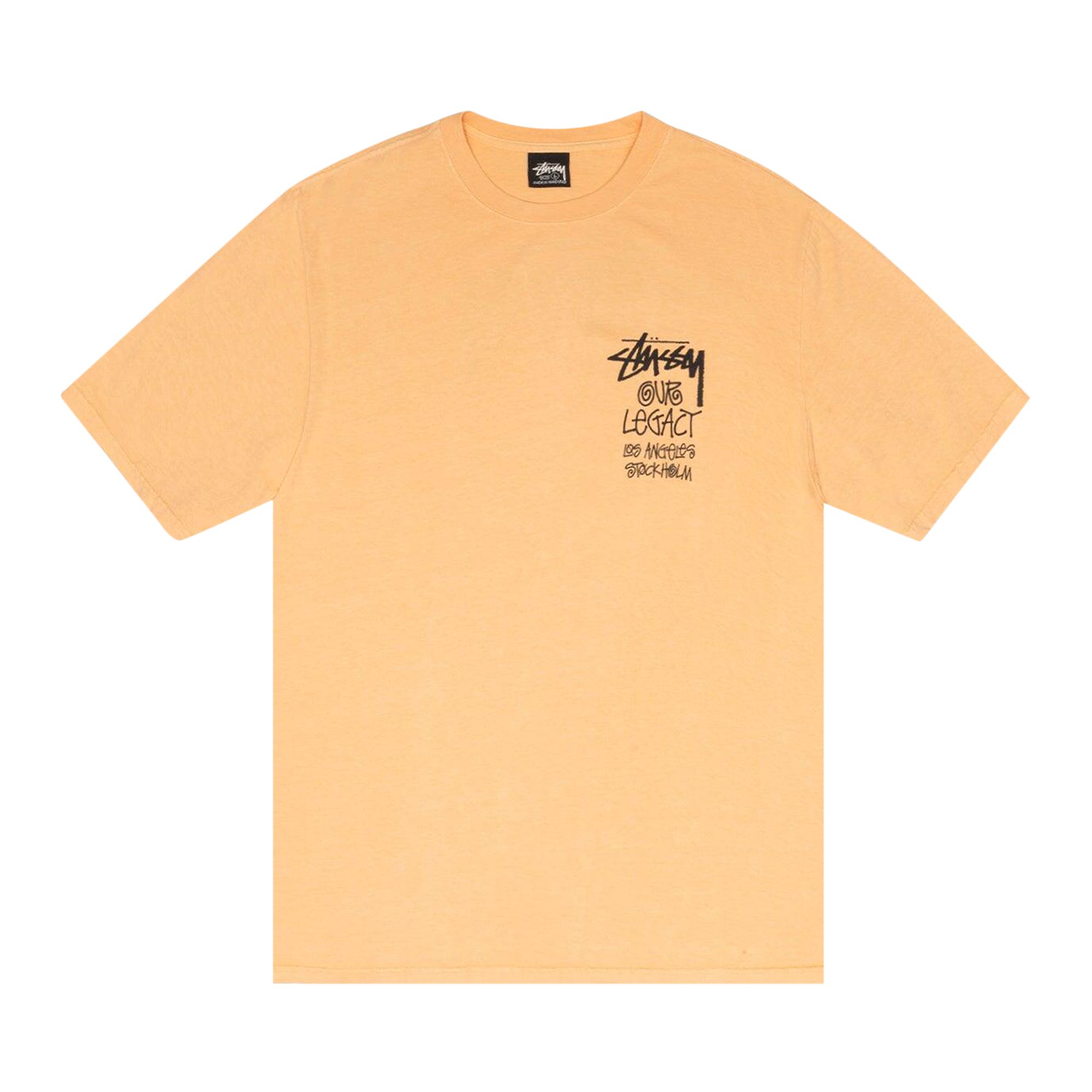 Pre-owned Stussy X Our Legacy Work Shop 8 Ball Yin Yang Tee 'peach' In Yellow