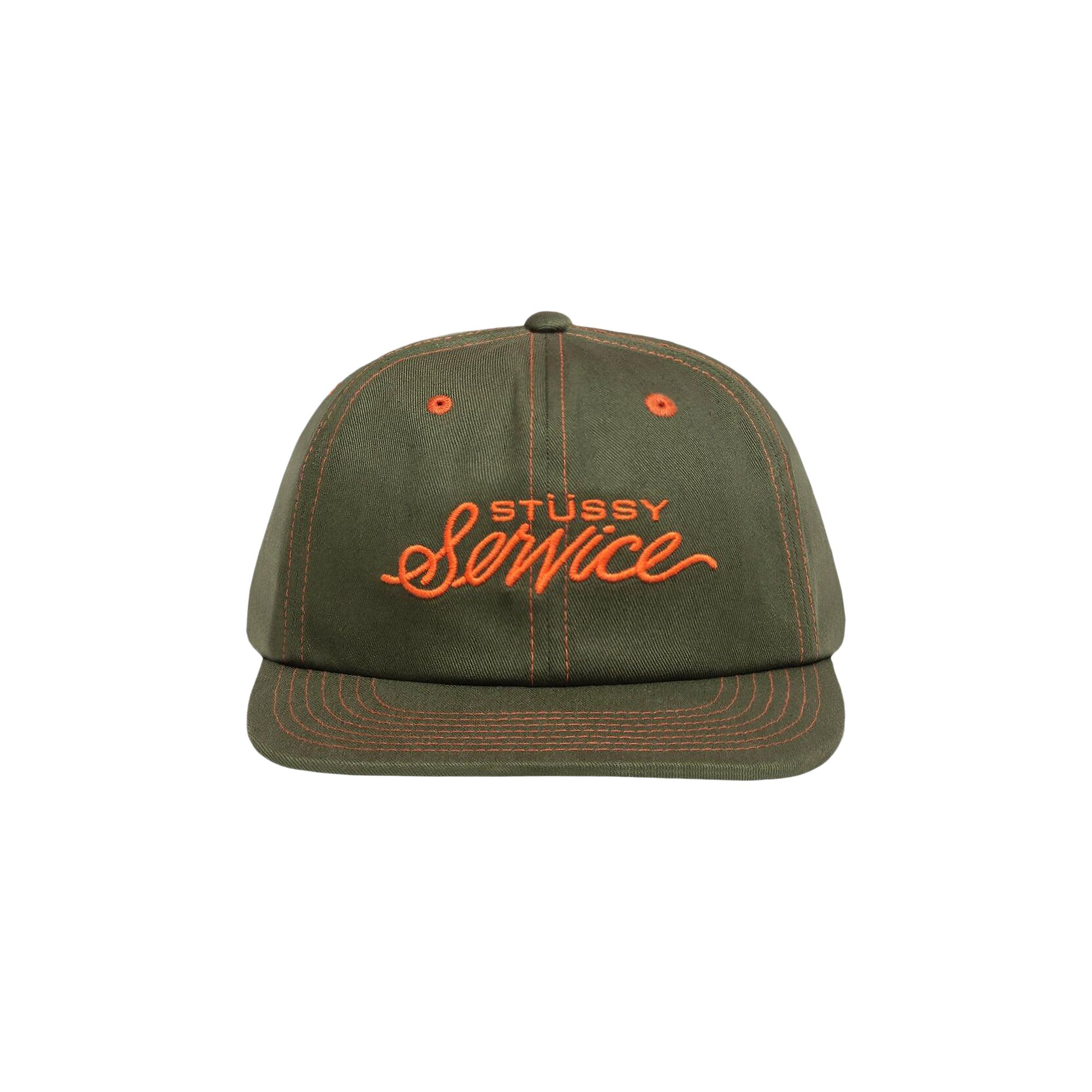 Pre-owned Stussy Mid Depth Service Strapback 'deep Olive'