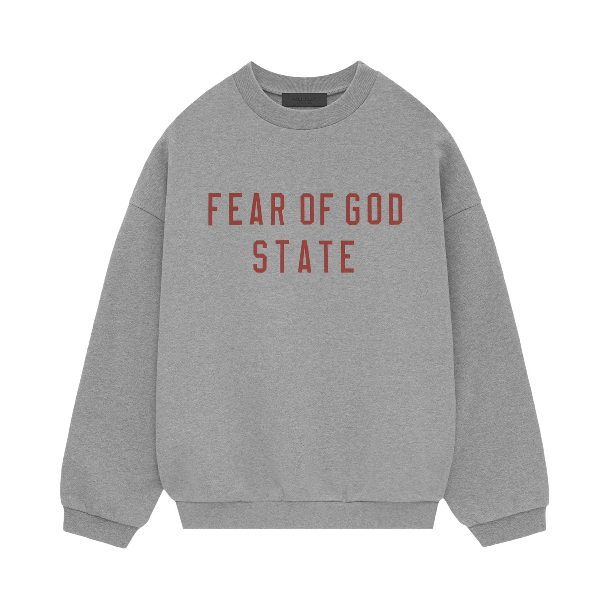 Pre-owned Essentials Fear Of God Fleece Crewneck 'dark Heather'