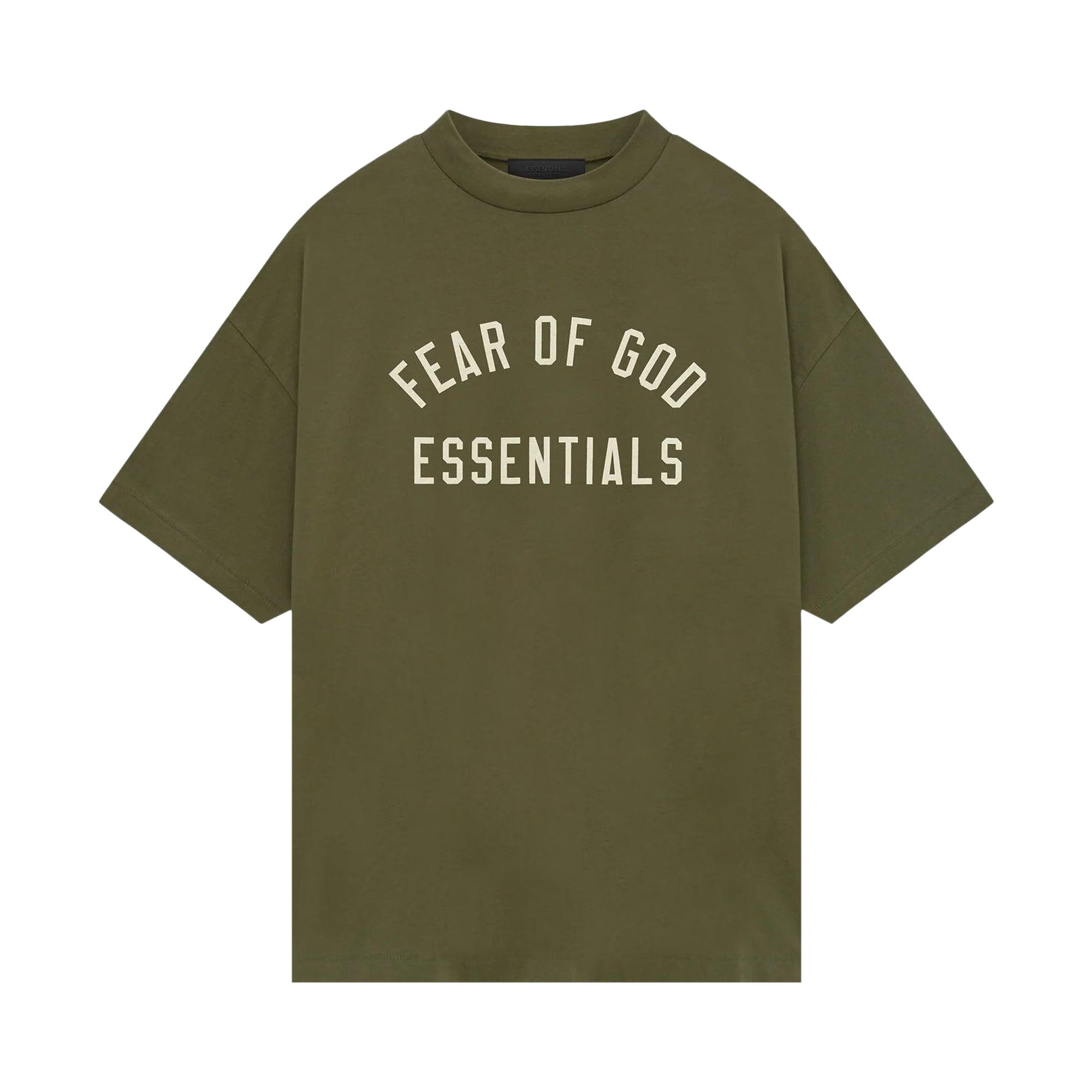 Pre-owned Essentials Fear Of God Jersey Crewneck Tee 'military'