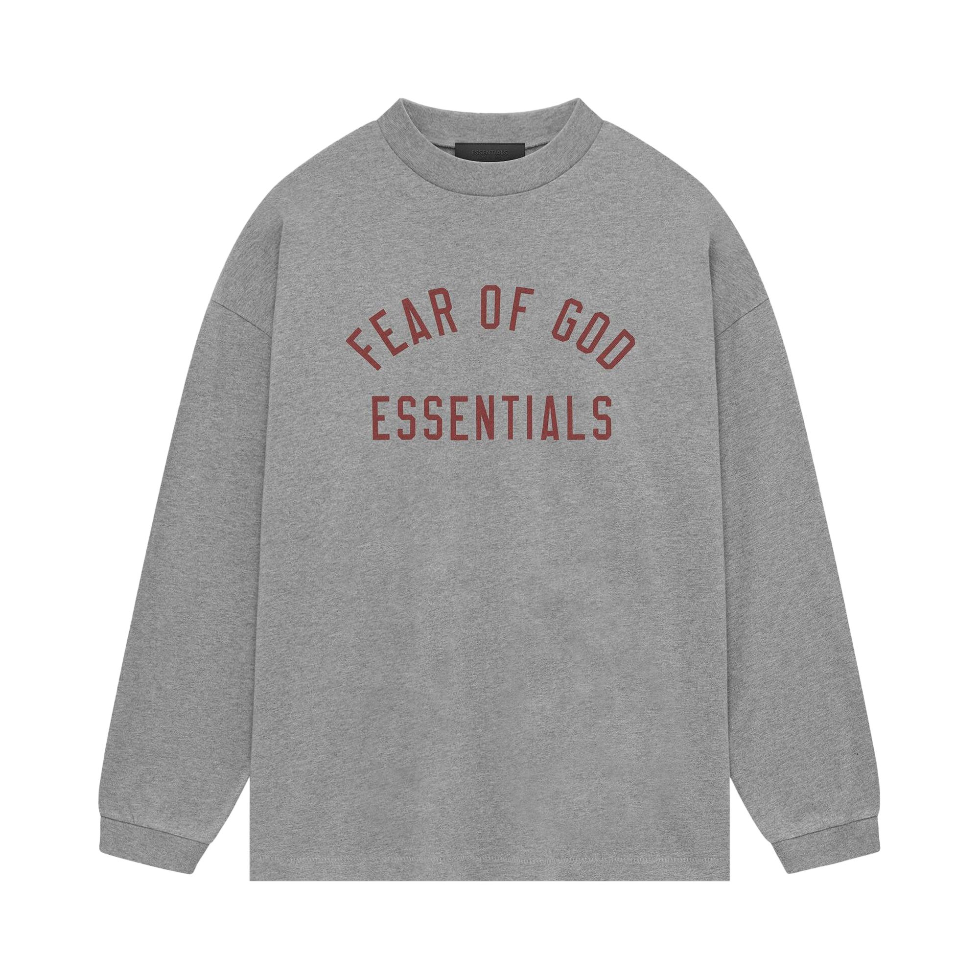 Pre-owned Essentials Fear Of God  Jersey Long-sleeve Tee 'dark Heather'