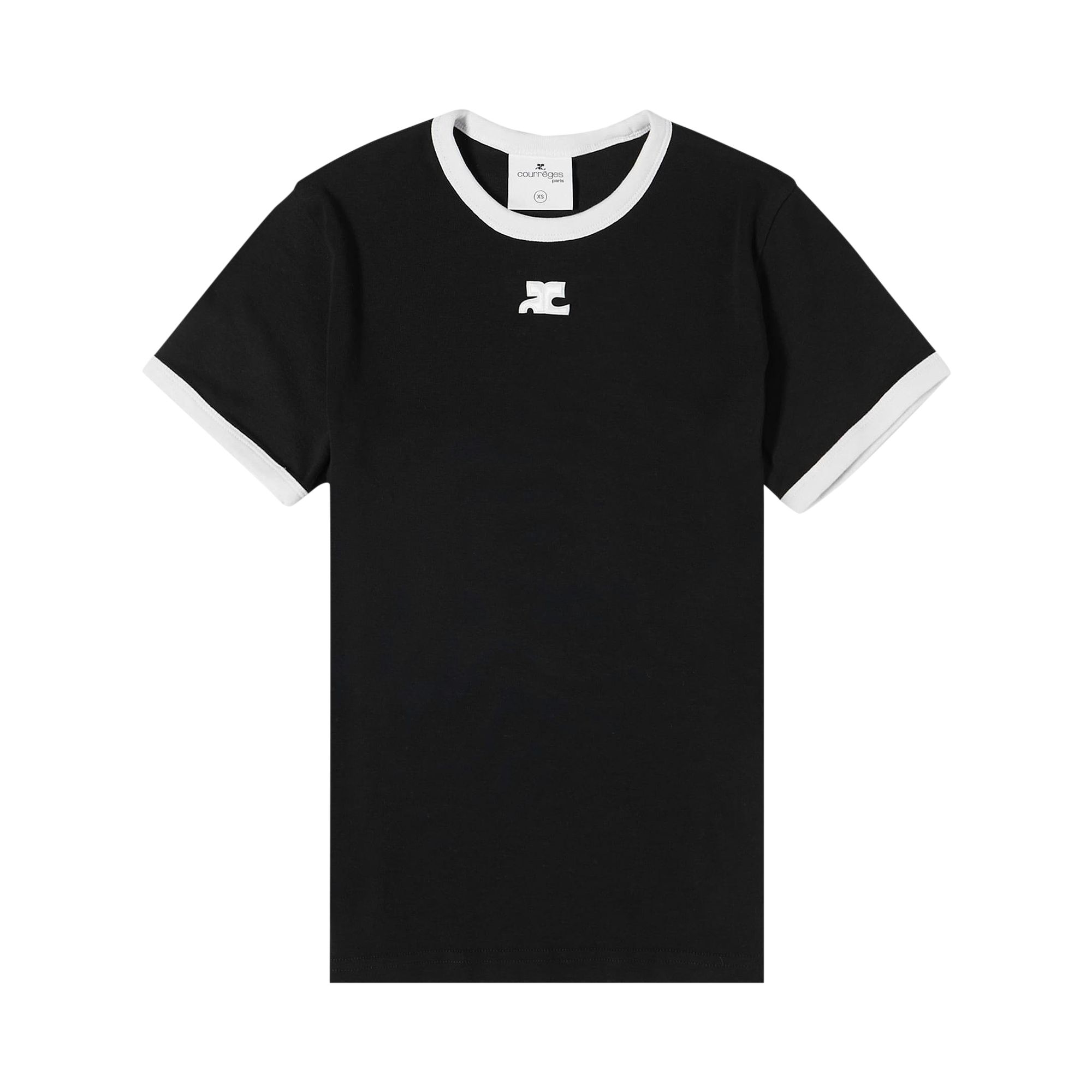 Pre-owned Courrèges Bumpy Contrast Ringer T-shirt 'black' | Men's Size L