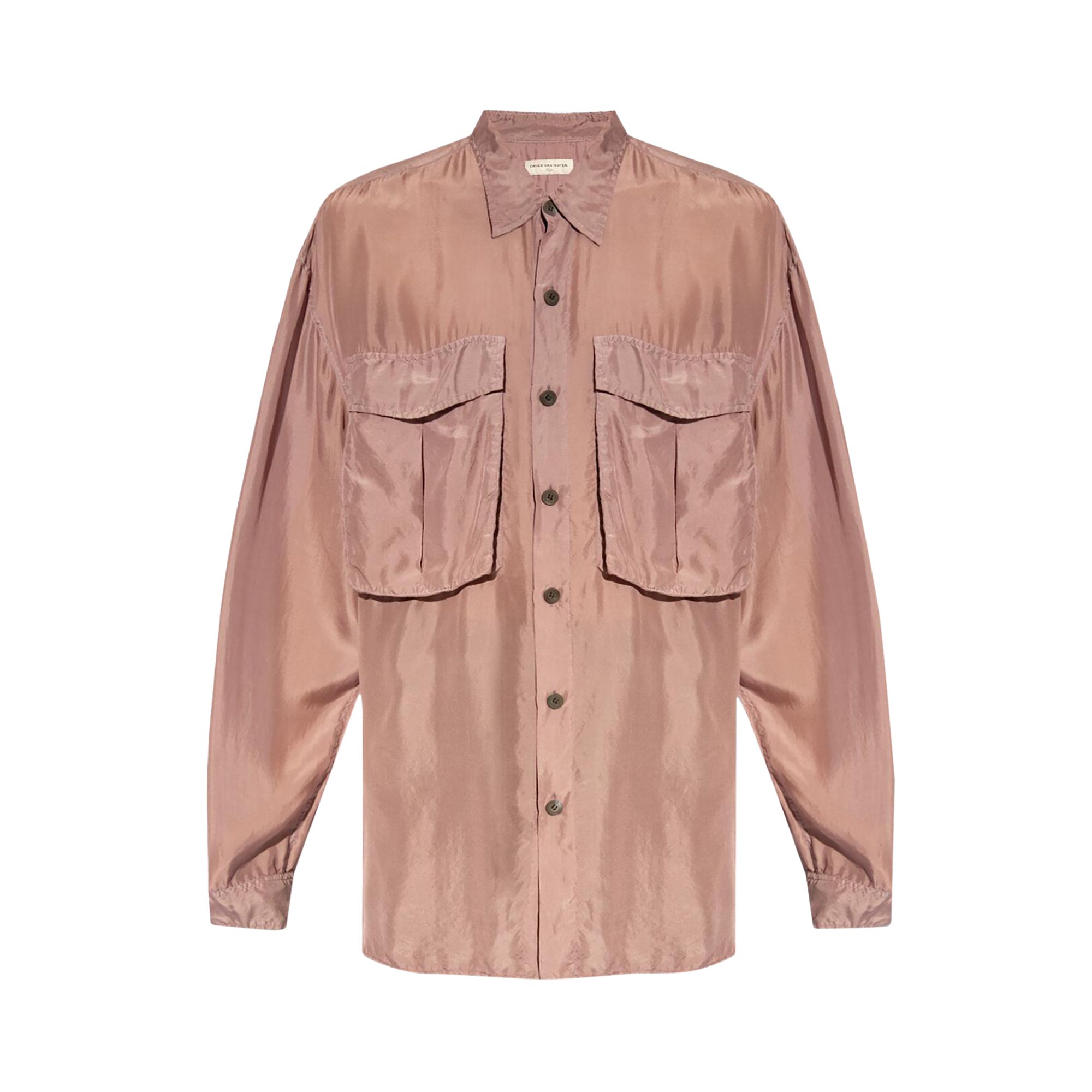 Pre-owned Dries Van Noten Oversized Shirt With Flap Pockets 'lilac' | Pink | Men's Size S