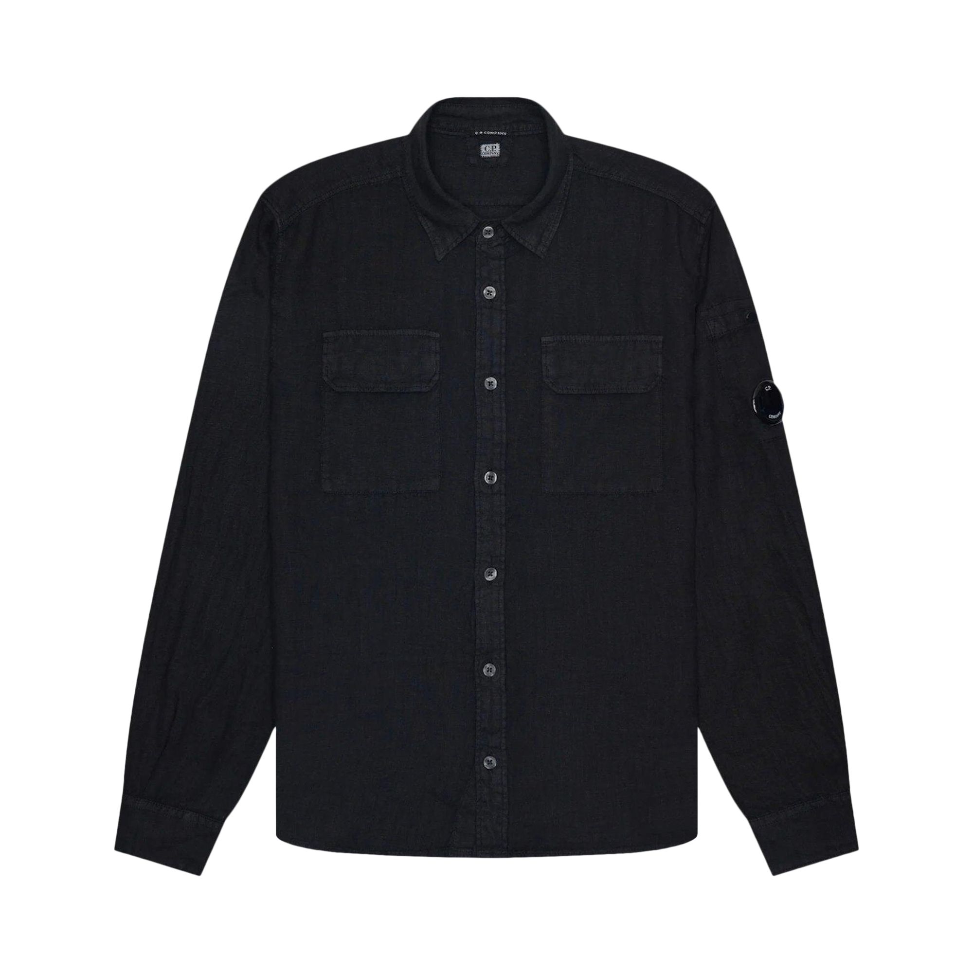 Pre-owned C.p. Company Linen Pocket Shirt 'black' | Men's Size S