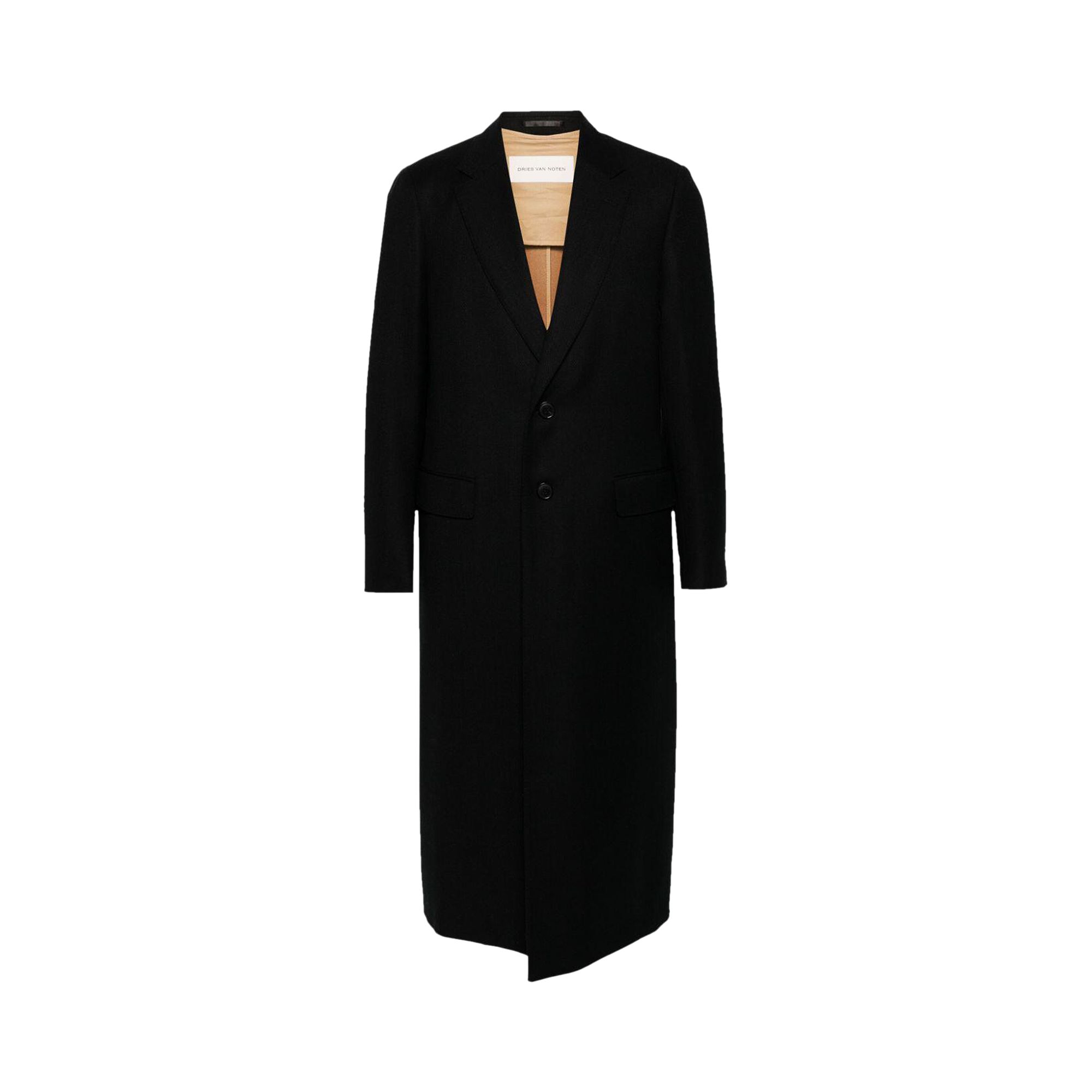 Dries Van Noten Single Breasted Coat 'Black' | Men's Size 48