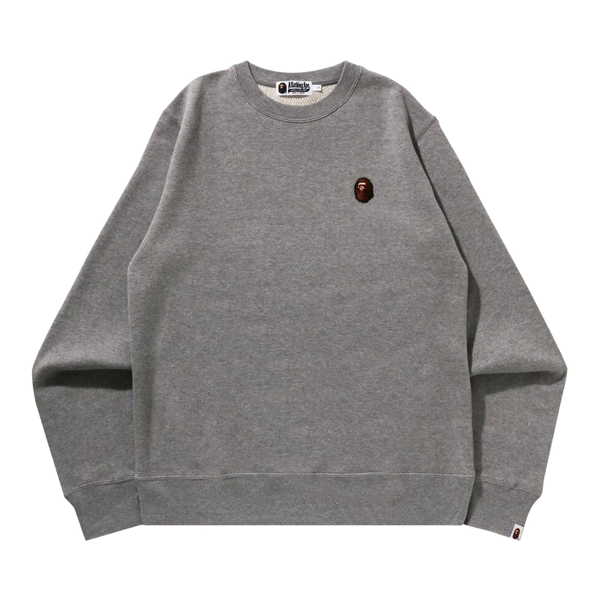 BAPE One Point Crewneck Sweatshirt 'Grey' | Men's Size M
