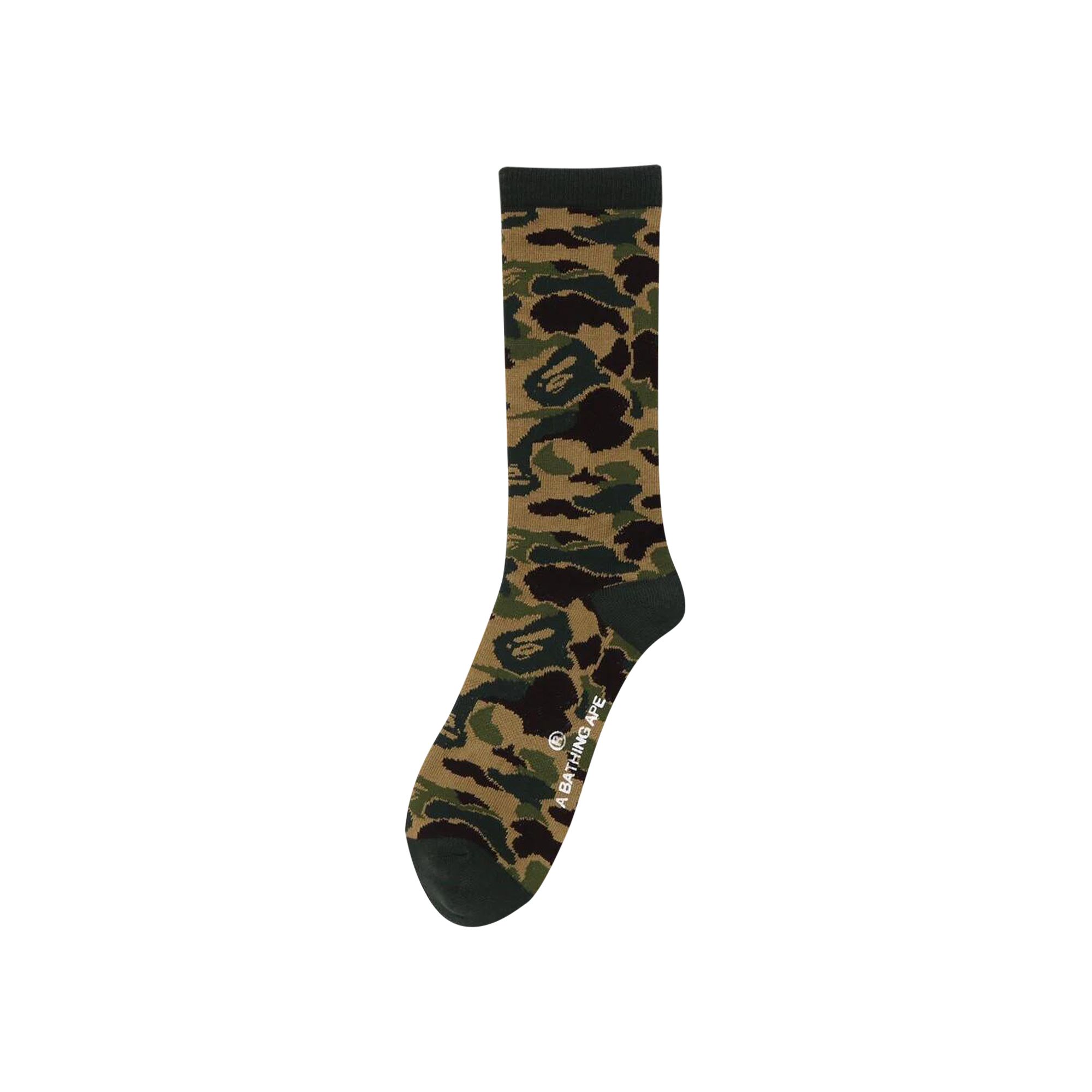 BAPE Abc Camo Jacquard Socks 'Green' | Men's Size L