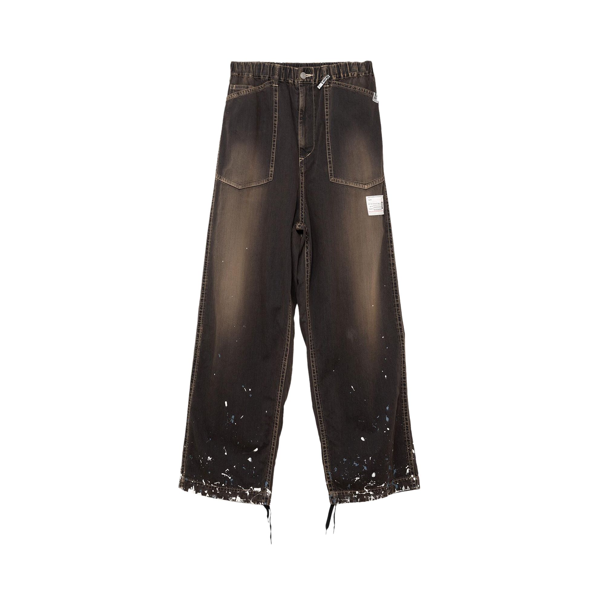 Pre-owned Miharayasuhiro Maison Mihara Yasuhiro Painted Baker Jeans 'black' | Men's Size 48