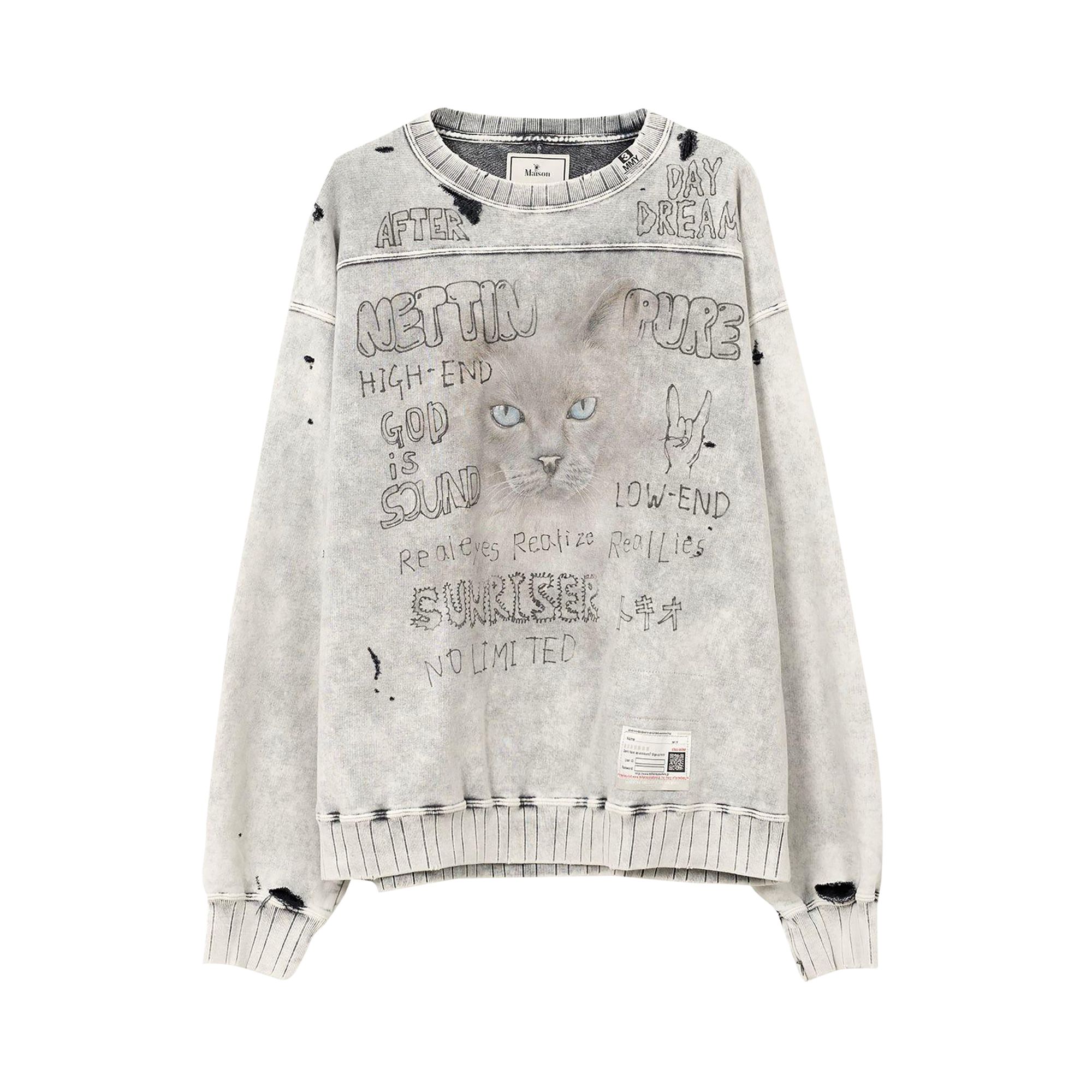 Pre-owned Miharayasuhiro Maison Mihara Yasuhiro Bleached Pullover 'grey' | Men's Size 52 In Gray