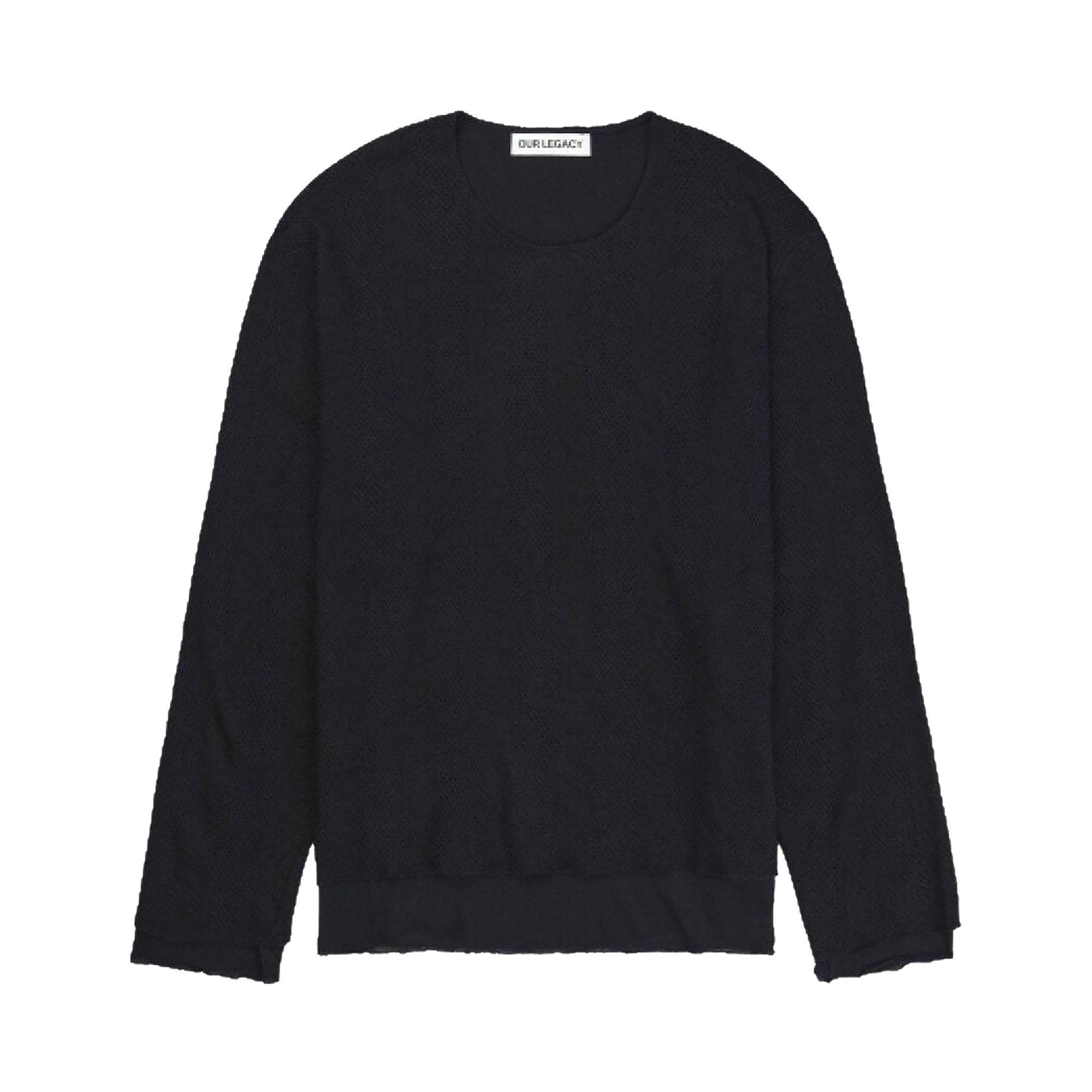 Pre-owned Our Legacy Double Lock Long-sleeve T-shirt 'black Crochet Stripe' | Men's Size 50