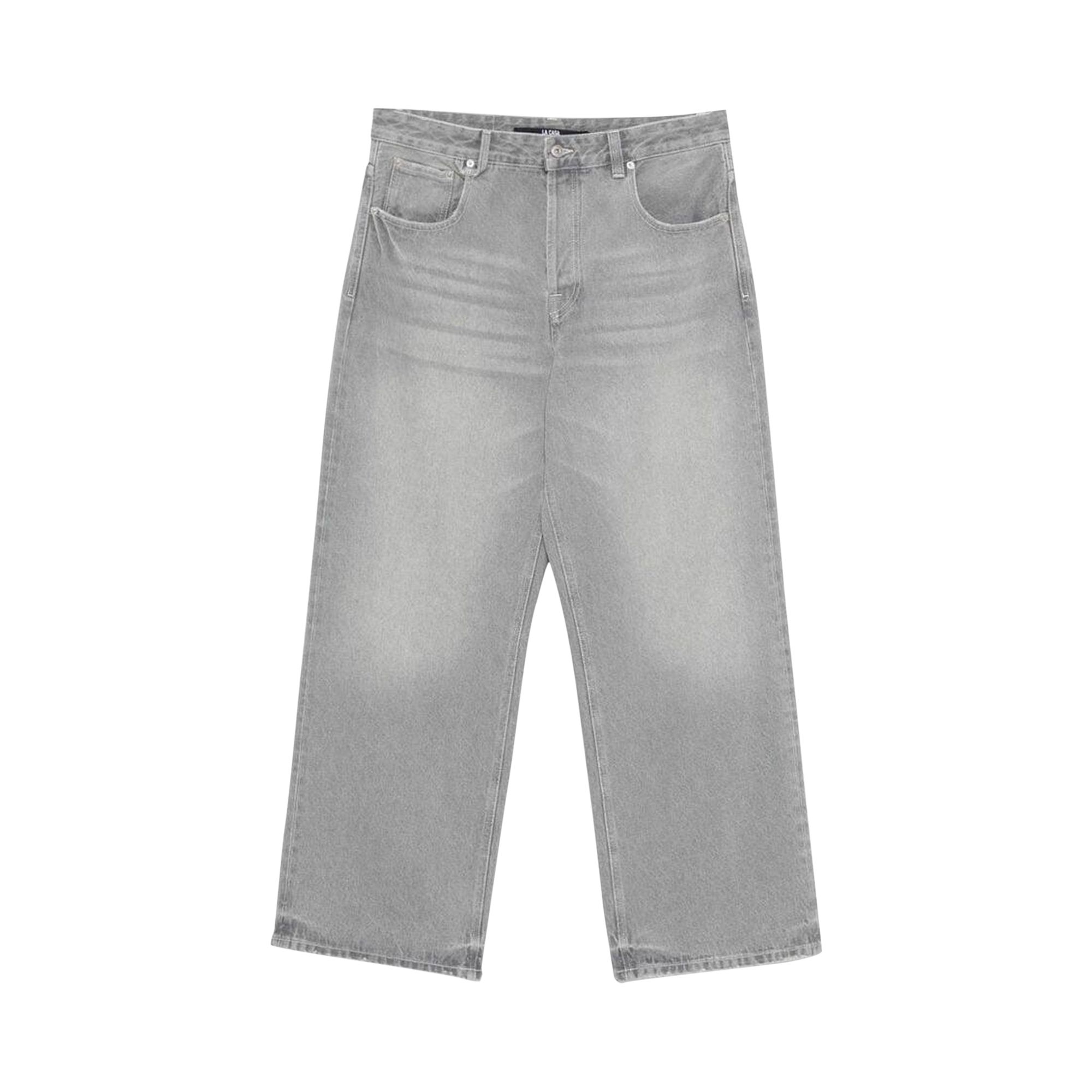Pre-owned Jacquemus The Wide De-nimes Denim Pants 'grey/off White' | Men's Size 32