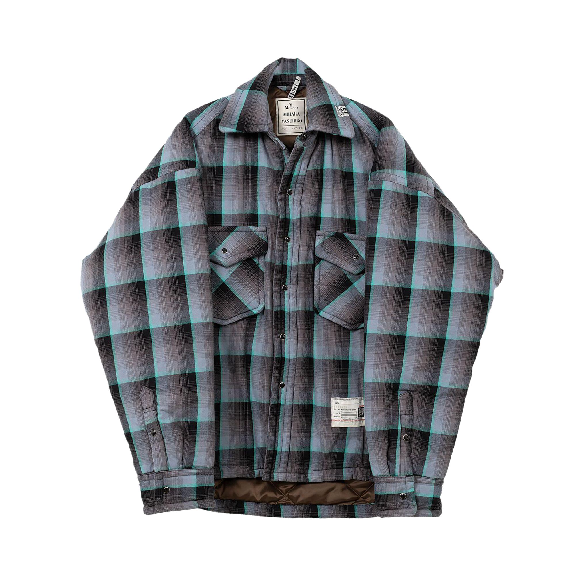 Maison Mihara Yasuhiro Check Puffer Shirt 'Blue' | Men's Size 48