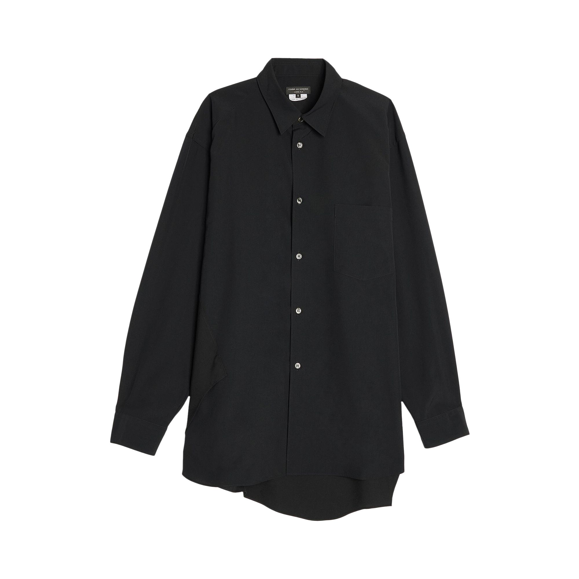 Pre-owned Comme Des Garçons Homme Deux Comme Des Garçons Homme Plus Polyester Spun Broad Thick Shirt 'black' | Men's Size M