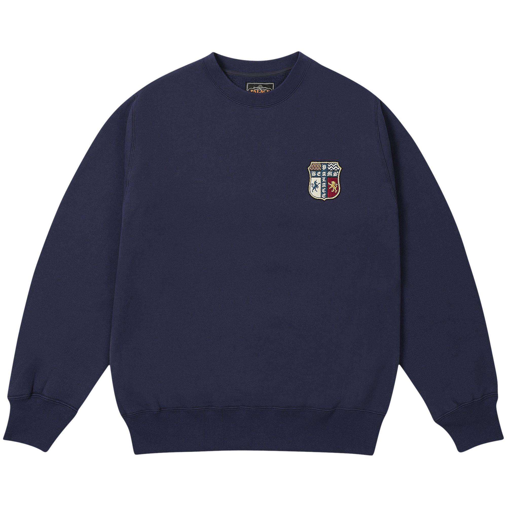 Pre-owned Palace X Beams Plus Graphic Crew 'peacoat' | Multi-color | Men's Size L