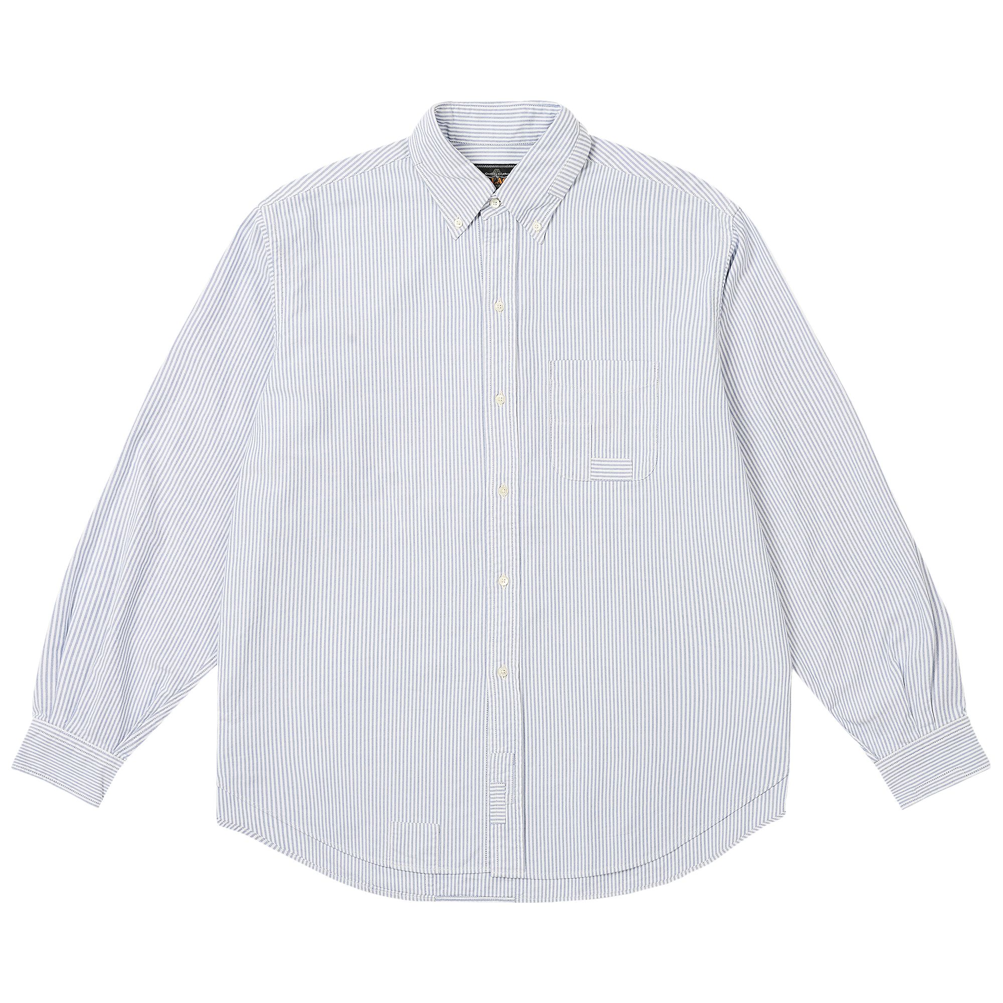 Pre-owned Palace X Beams Plus Oxford Button Down Shirt 'blue Stripe' | Men's Size Xl