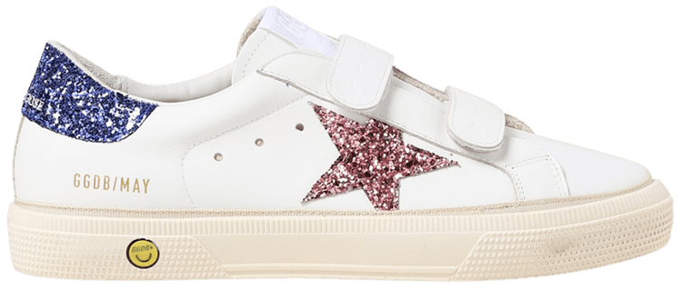 Golden Goose May School Kids White Red Blue Glitter