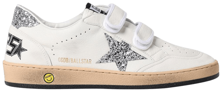 Golden Goose Ball Star Strap Kids White Silver