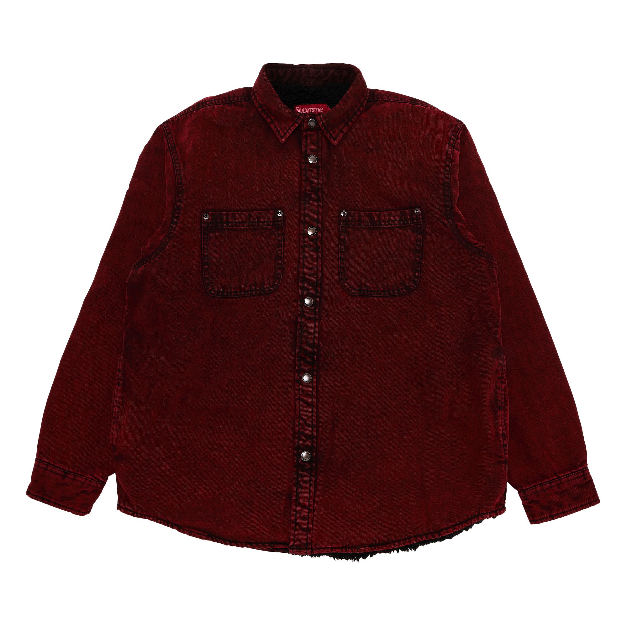 Supreme Faux Shearling Lined Work Shirt 'Red Denim' | Men's Size M