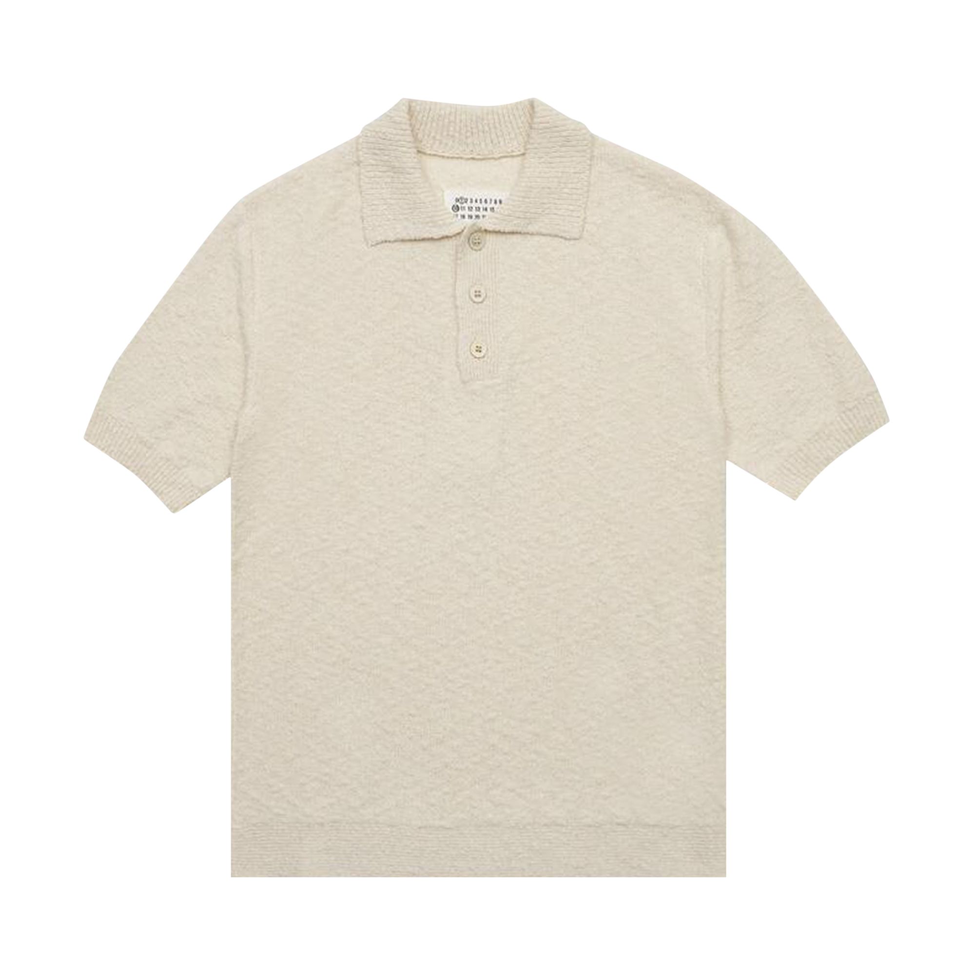 Pre-owned Maison Margiela Boucle Knit Polo Shirt 'off White' | Women's Size Xxl