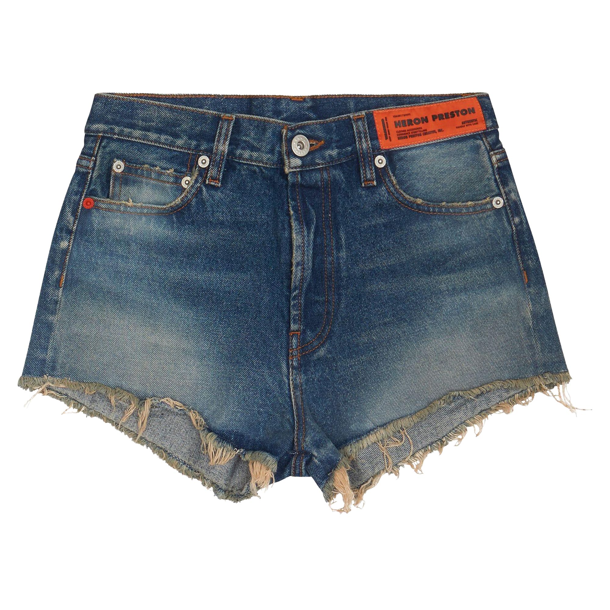 Pre-owned Heron Preston Denim Shorts 'vintage Blue' | Women's Size 29