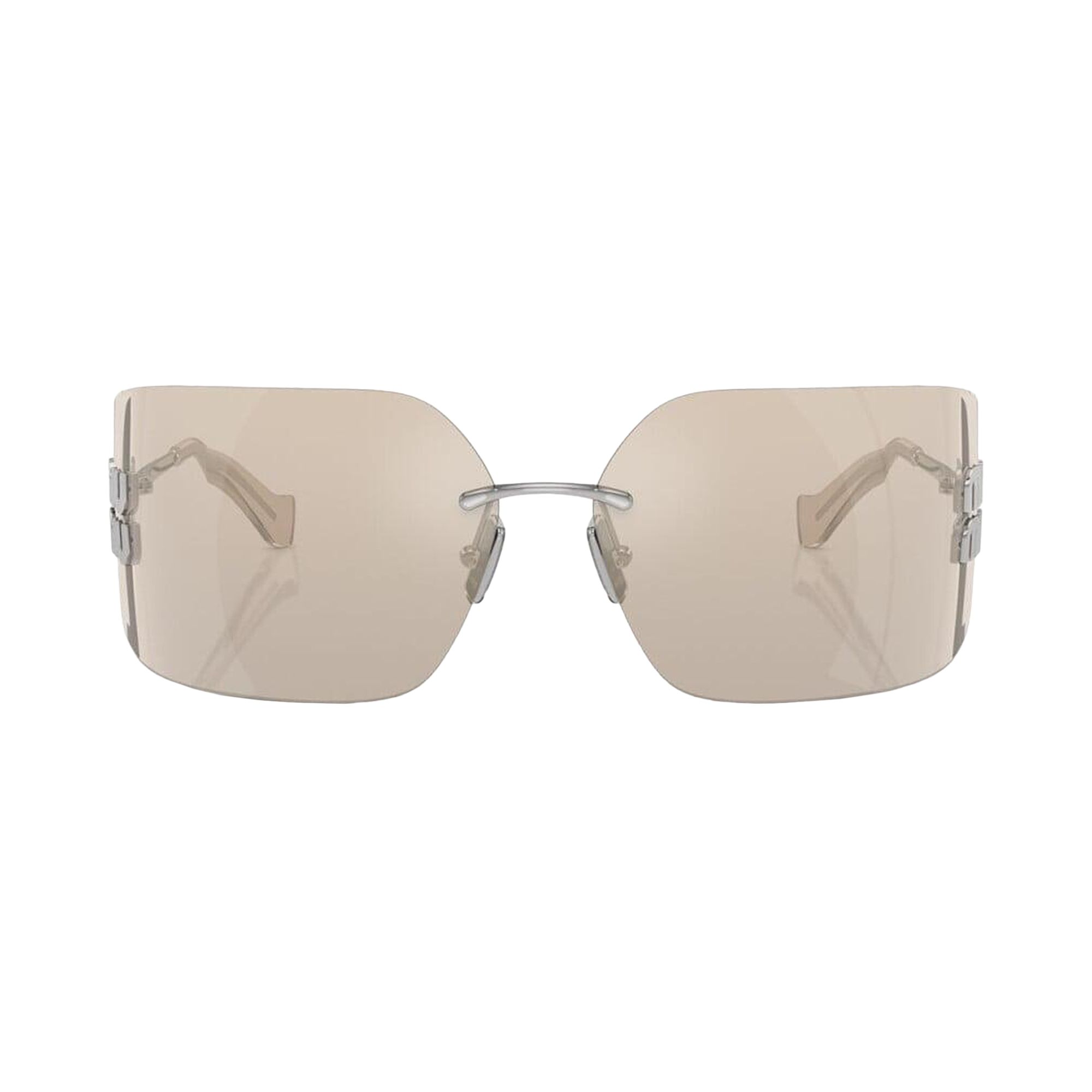 Pre-owned Miu Miu Irregular Sunglasses 'silver/ivory'