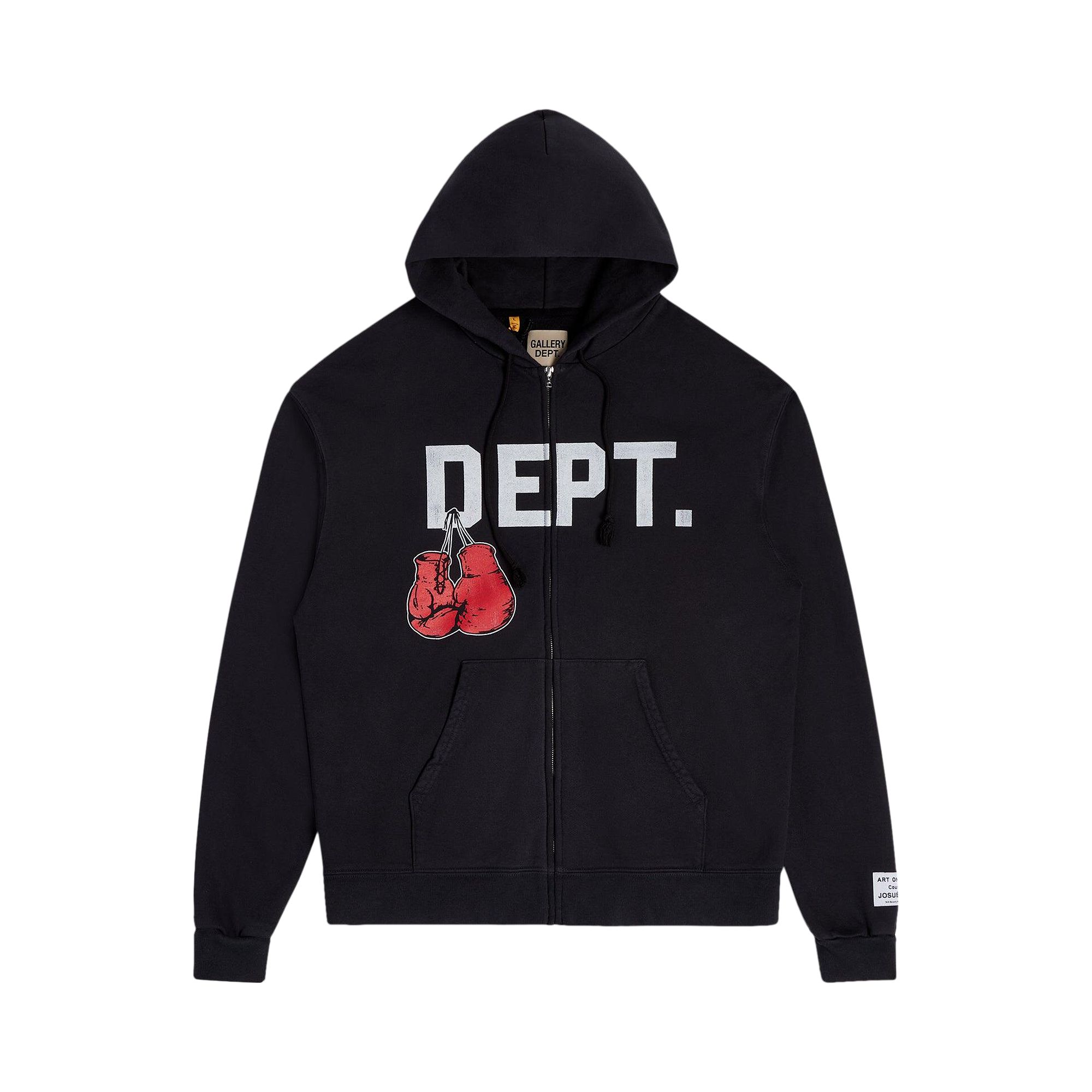 Pre-owned Gallery Dept. Boxing Merch Zip Hoodie 'vintage Black' | Men's Size L