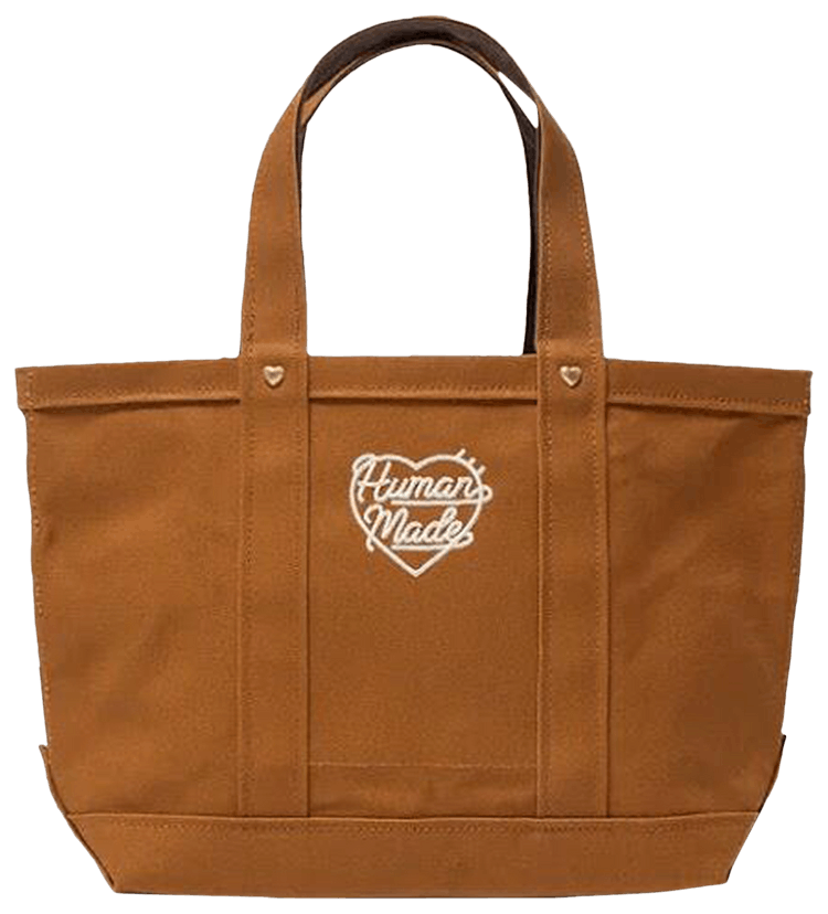 【F】Human Made Leather Tote Bag HUMAN MADE tote bag leather Brown plain Used | eBay