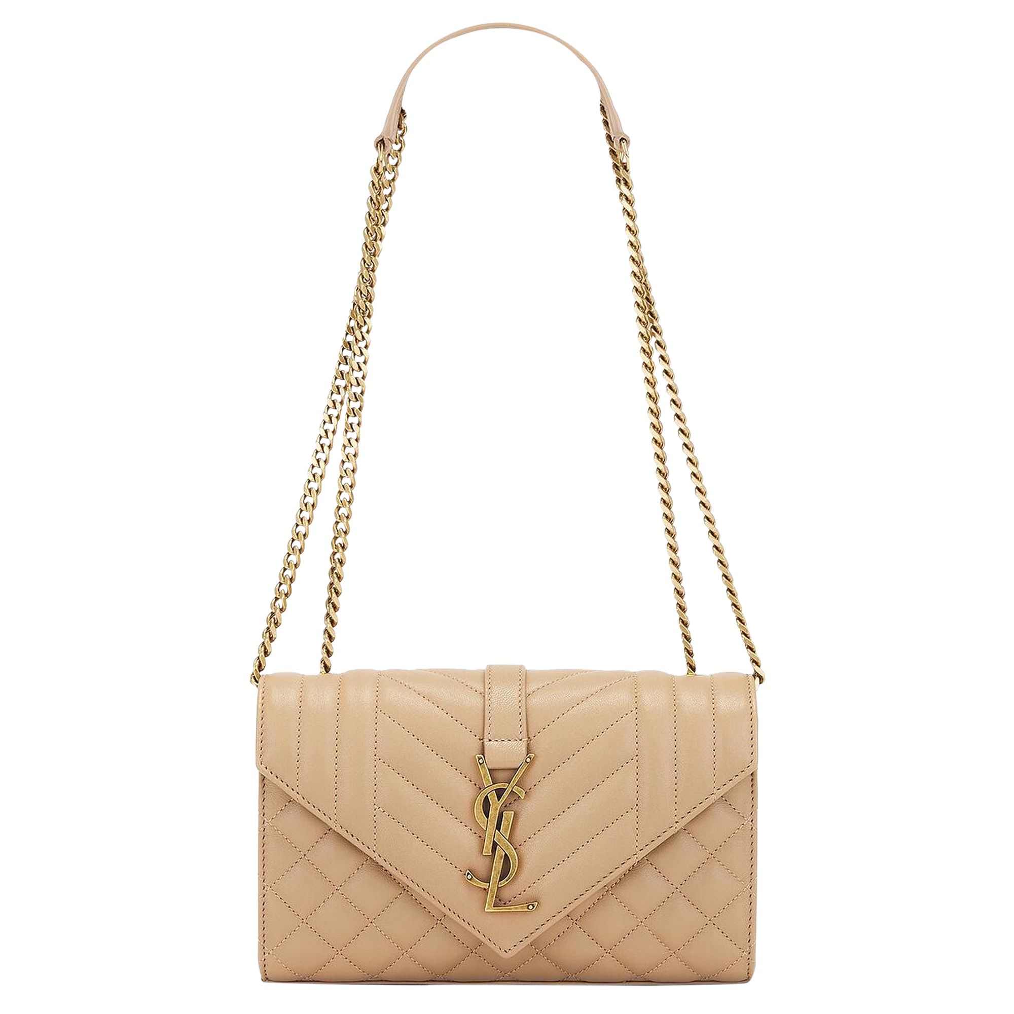 Saint Laurent Envelope Chain Bag 'Dark Toffee' | Tan | Women's Size Onesize