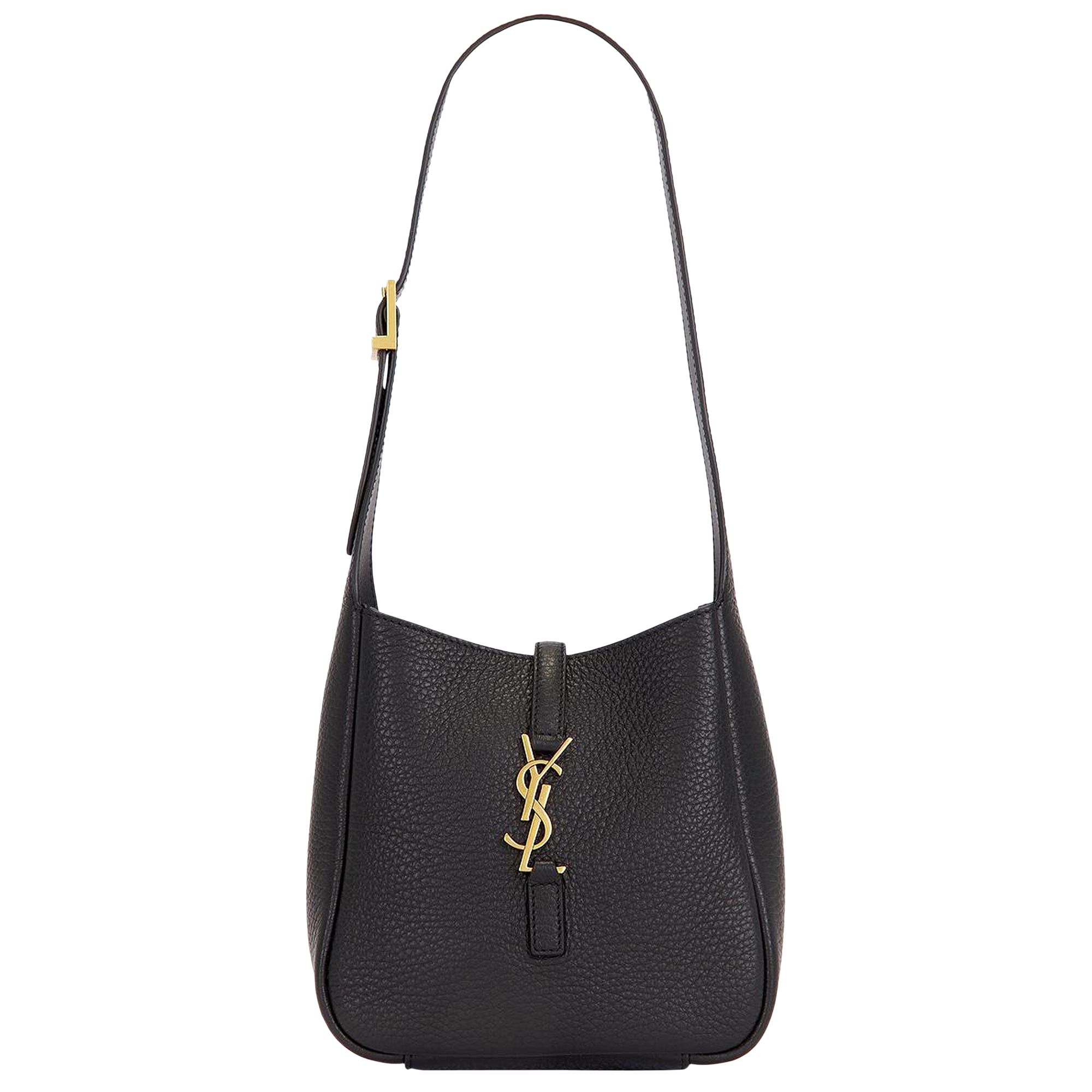 Pre-owned Saint Laurent Le 5 Á 7 Grained Leather Bag 'black' | Women's Size Onesize