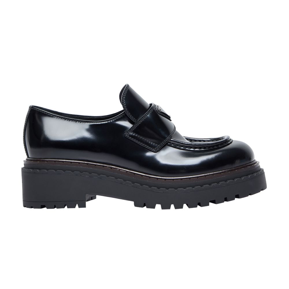 Prada Prada Wmns Brushed Leather Platform Loafer 'Black' | Women's Size 4