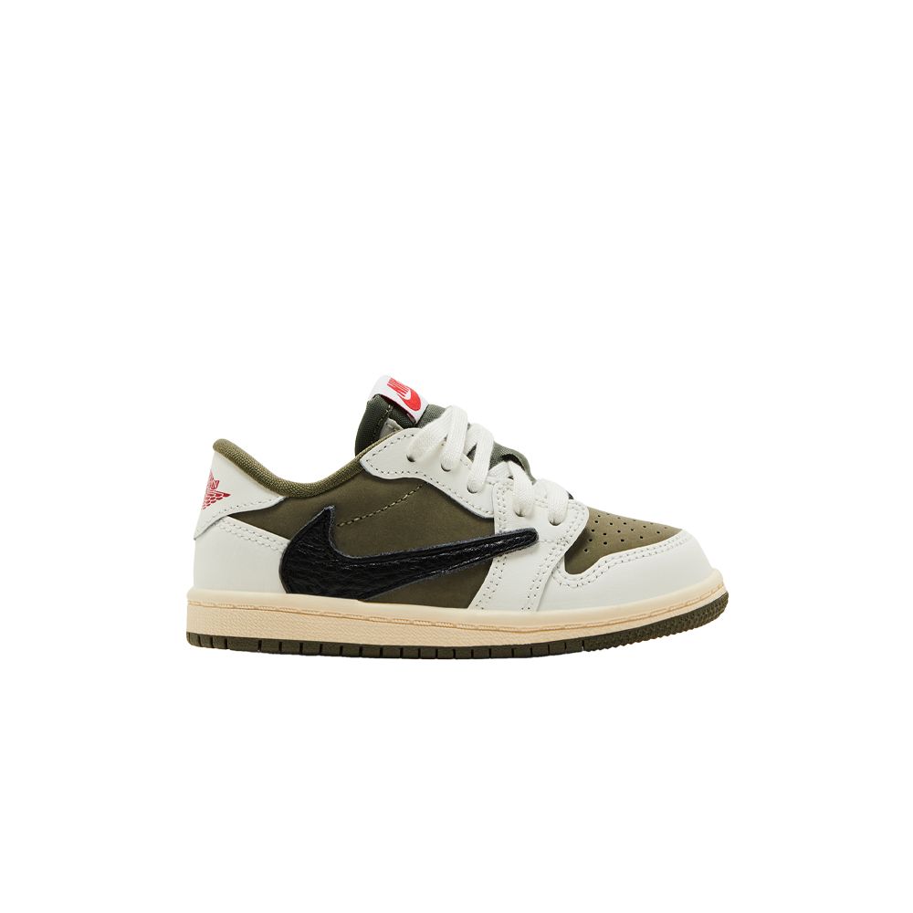 Pre-owned Air Jordan Travis Scott X 1 Retro Low Og Sp Td 'reverse Olive / Medium Olive' | Green | Infant Size