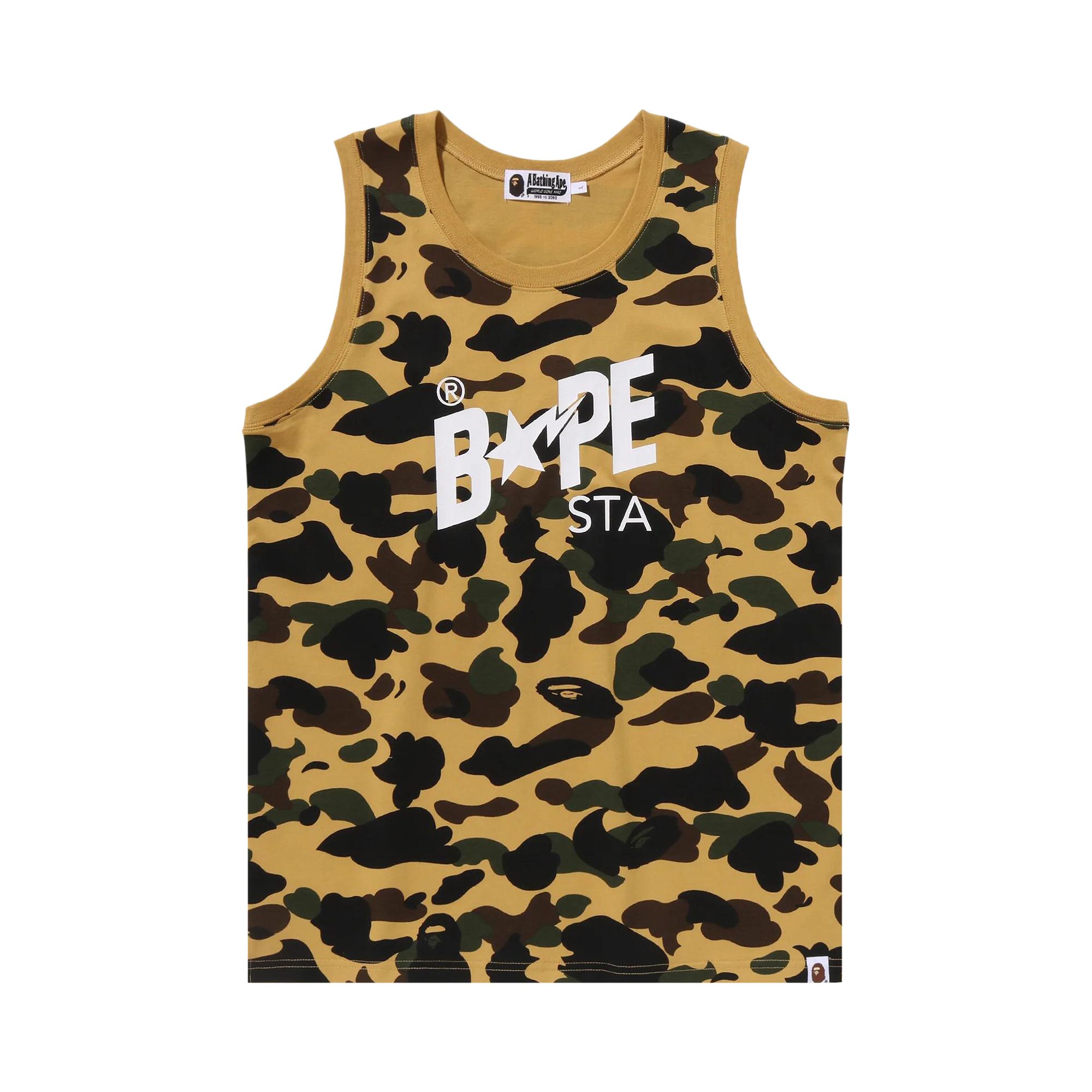 Pre-owned Bape 1st Camo  Sta Tank Top 'yellow' | Men's Size L