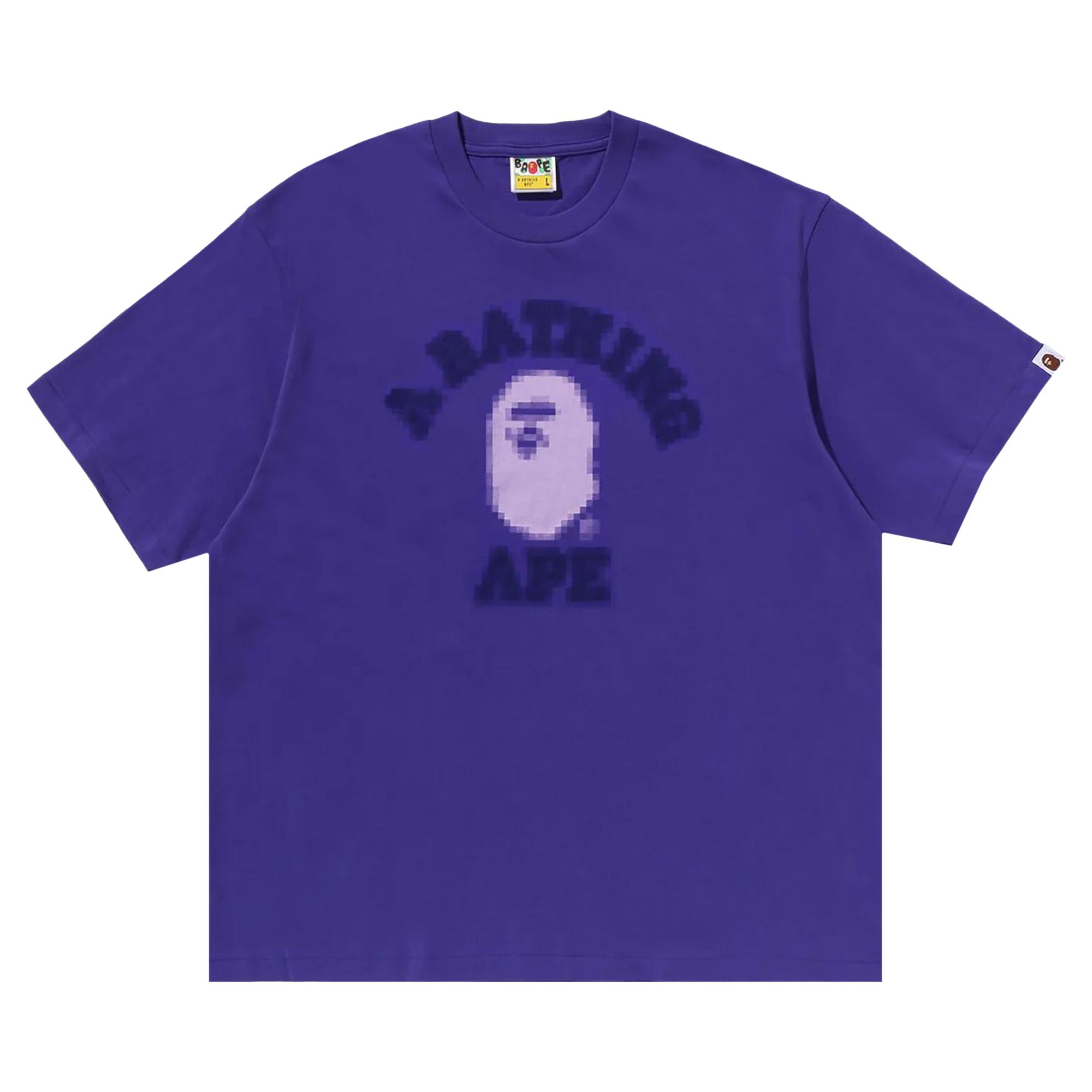 BAPE Pixal College Relaxed Fit Tee 'Purple' | Men's Size XL
