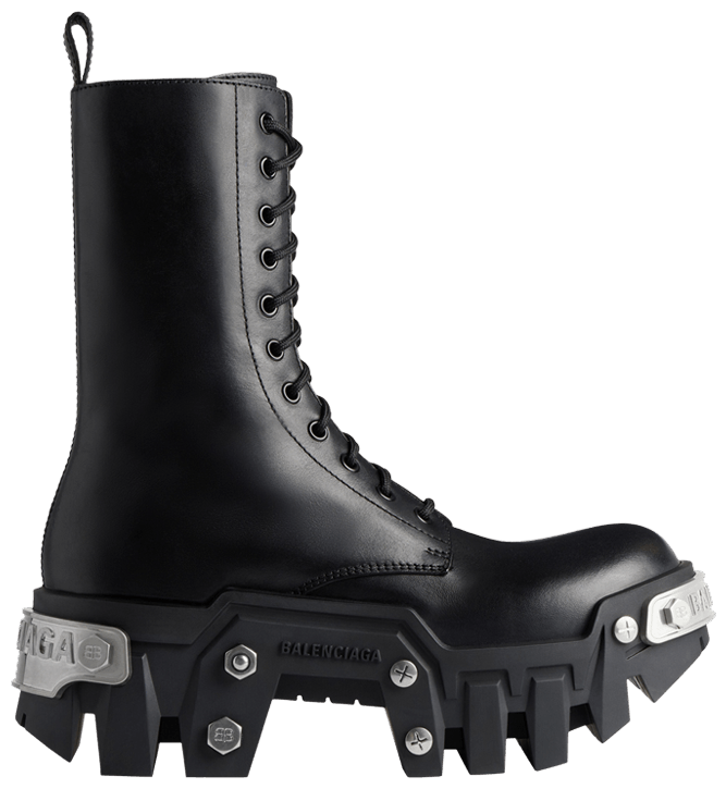 Balenciaga Bulldozer Lace up Boot Black