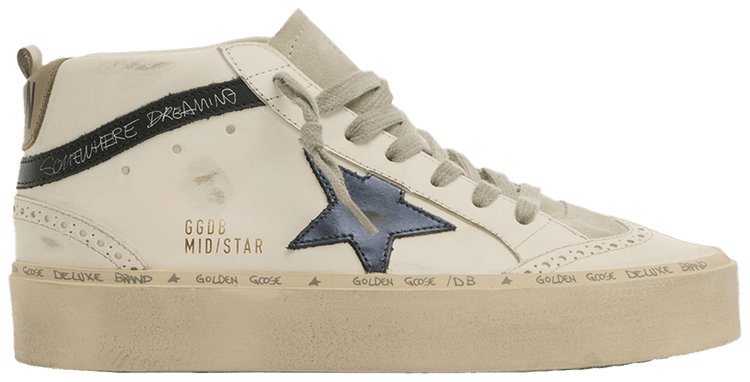 Golden Goose Wmns Hi Mid Star White Ice Blue