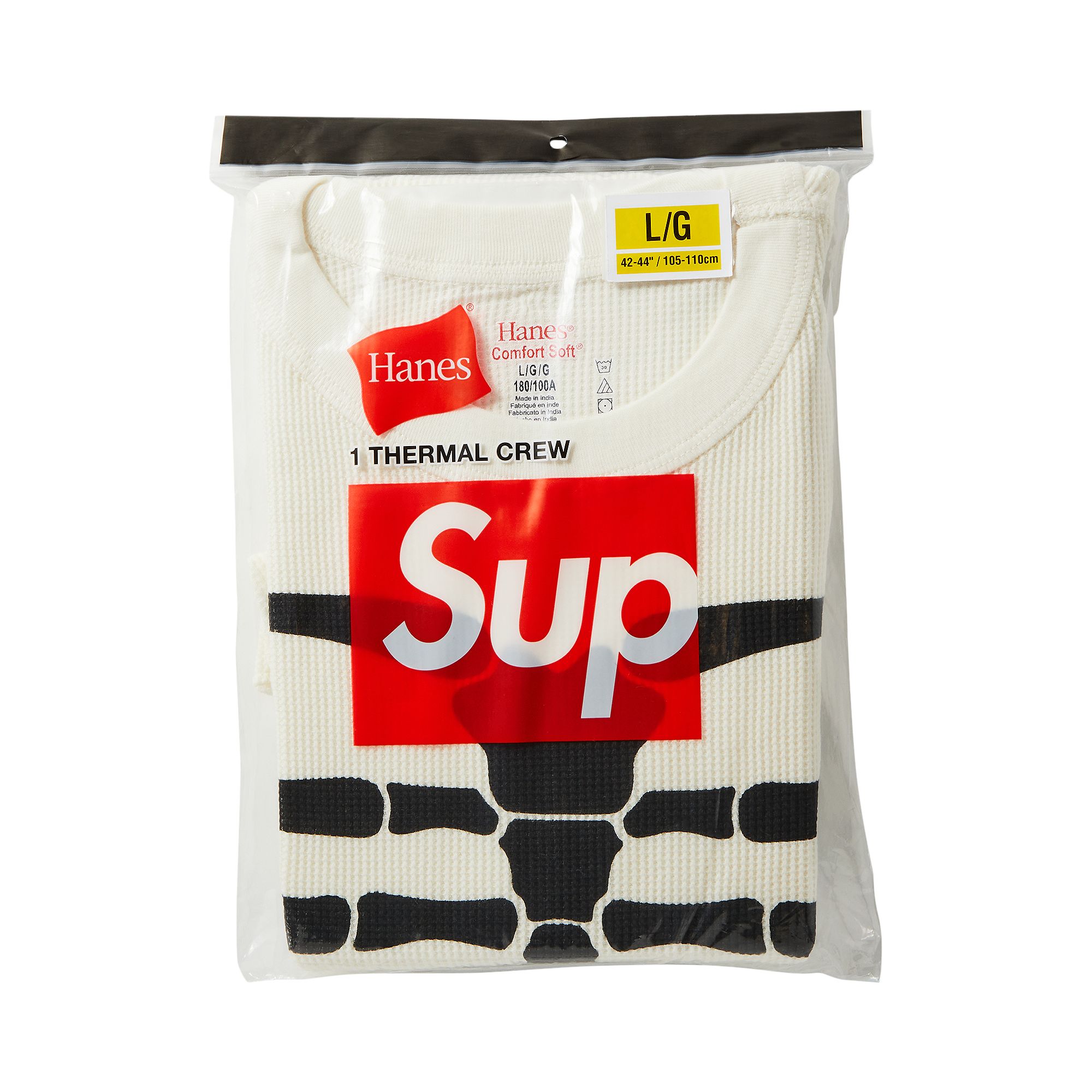 Supreme x Hanes Bones Thermal Crew (1 Pack) 'Natural' | Cream | Men's Size 2XL