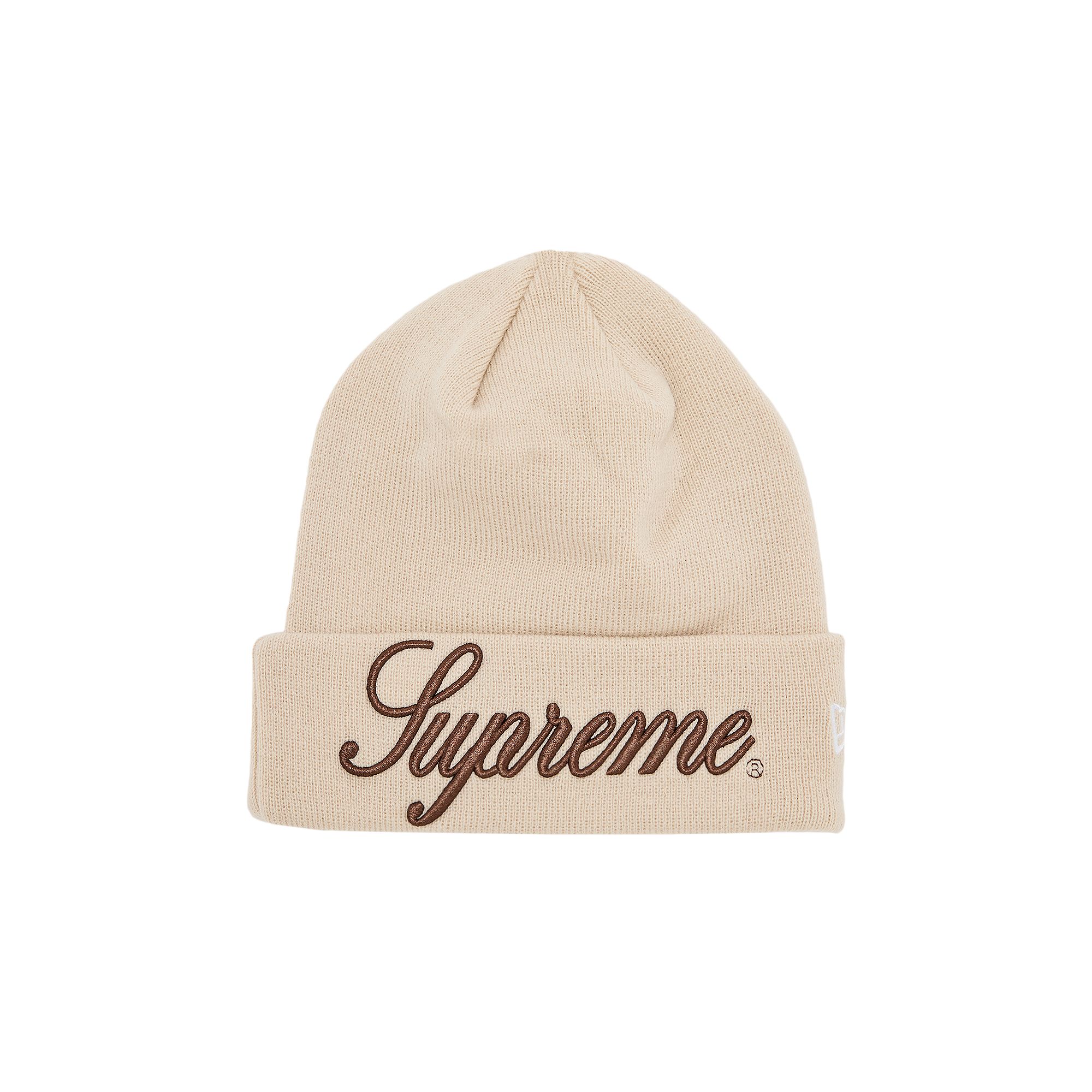 Supreme New Era Script Beanie 'Stone' | Cream | Men's Size Onesize