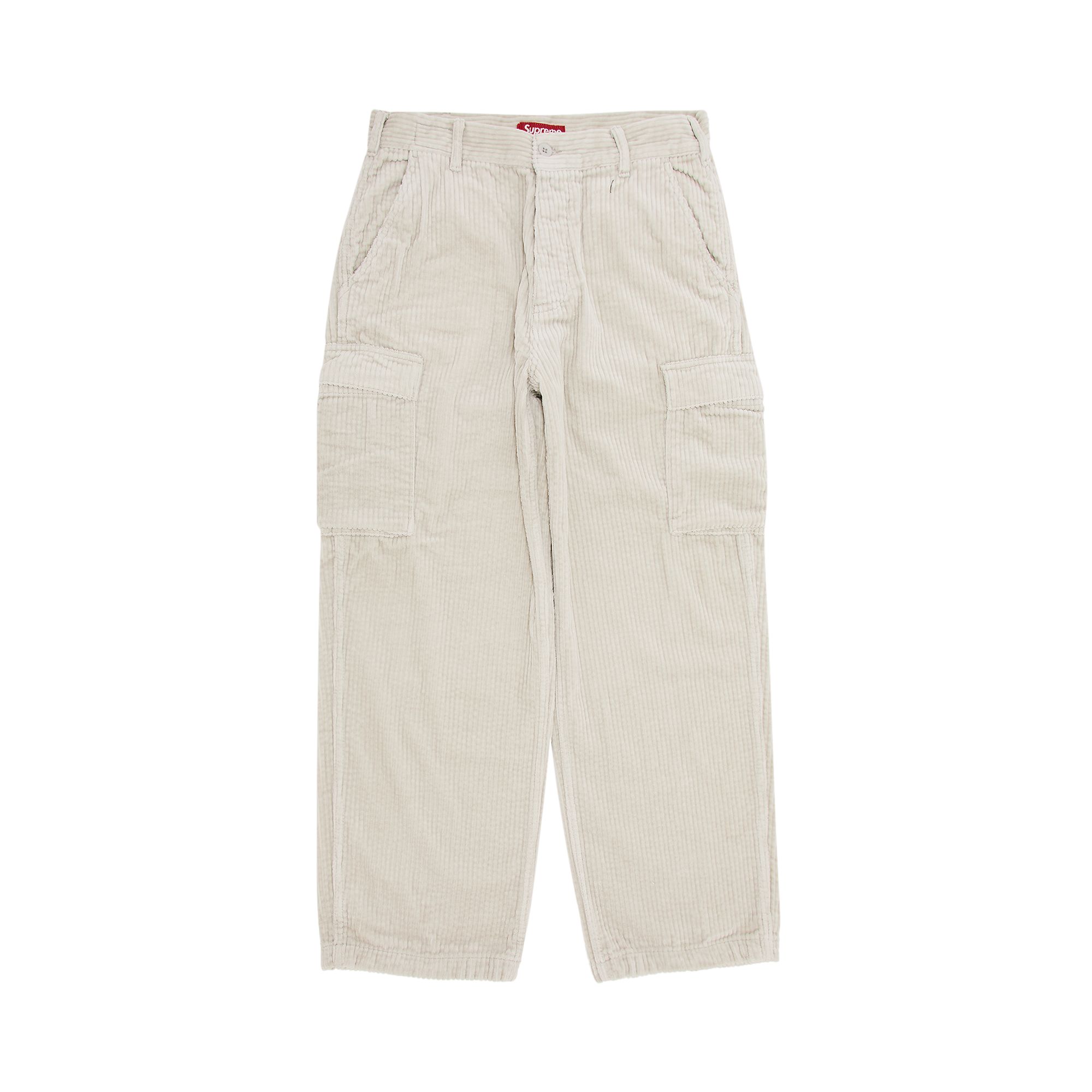 Pre-owned Supreme Wide Wale Corduroy Cargo Pant 'stone' | Cream | Men's Size 36