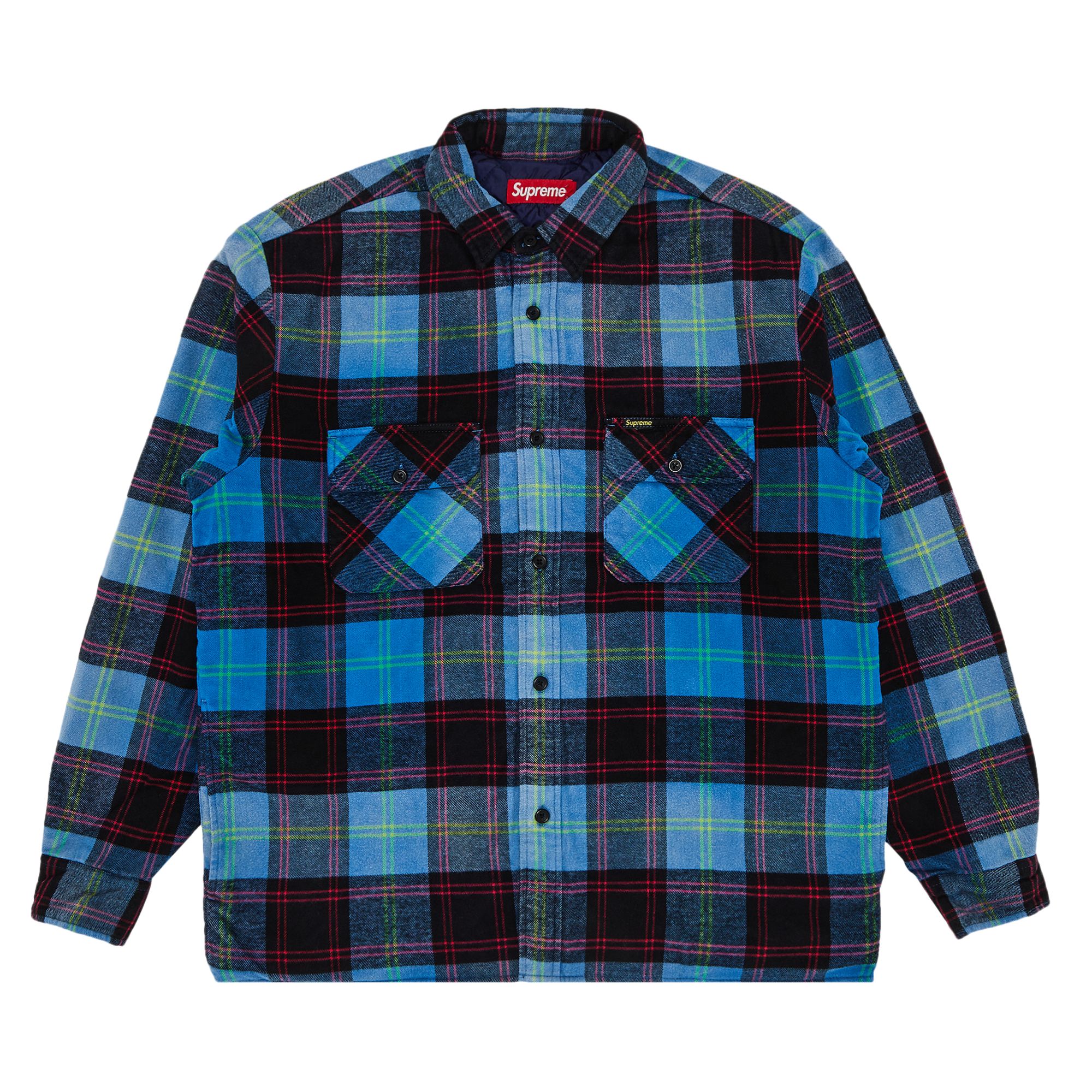 Supreme Quilted Plaid Shirt 'Blue' | Men's Size S