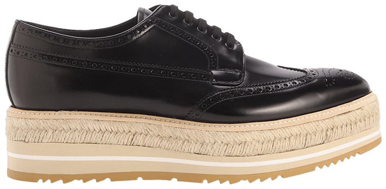 Buy Prada Platform Lace Up Plateau Derby Black 2EG015 P39 F0002 GOAT UK