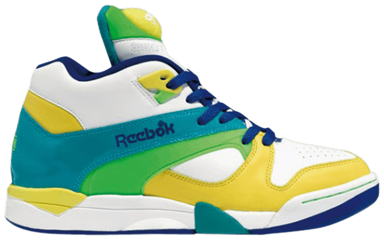 Reebok Court Victory Pump White Yellow Green Royal