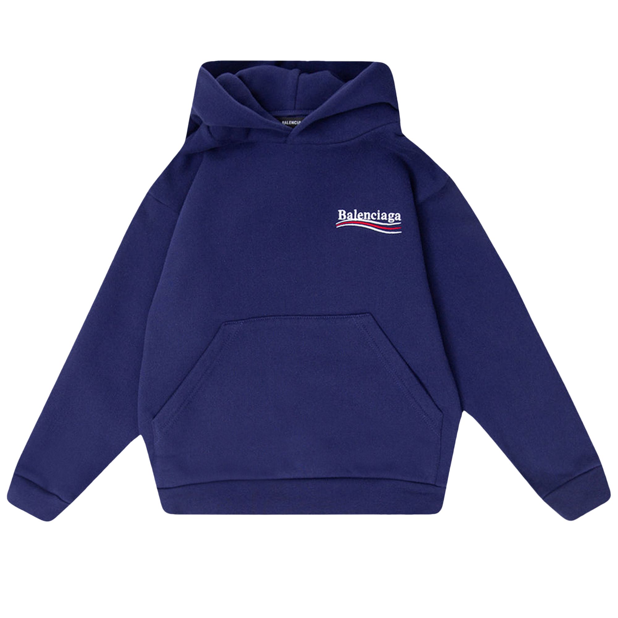 Balenciaga Kids Political Campaign Logo Print Hoodie 'Pacific Blue' | Kid's Size 6
