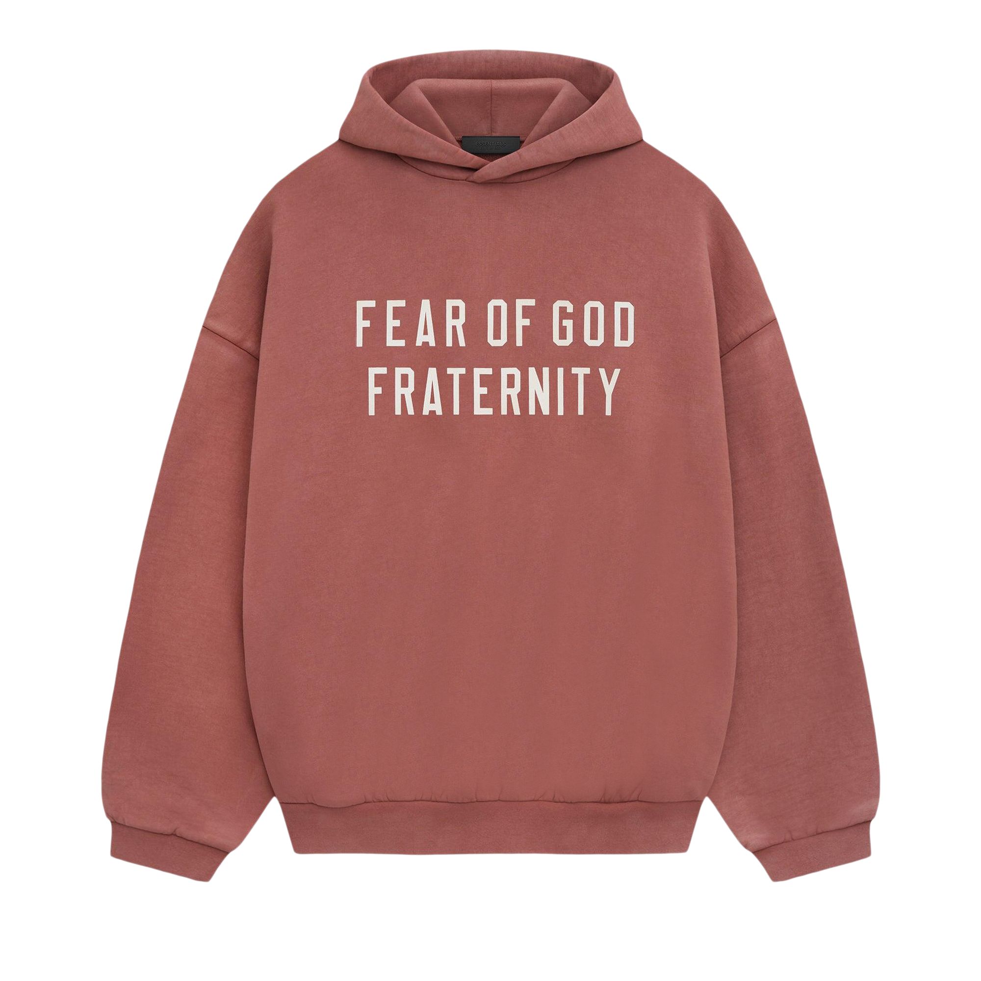 Pre-owned Essentials Fear Of God Heavy Fleece Hoodie 'crimson' | Red | Men's Size S